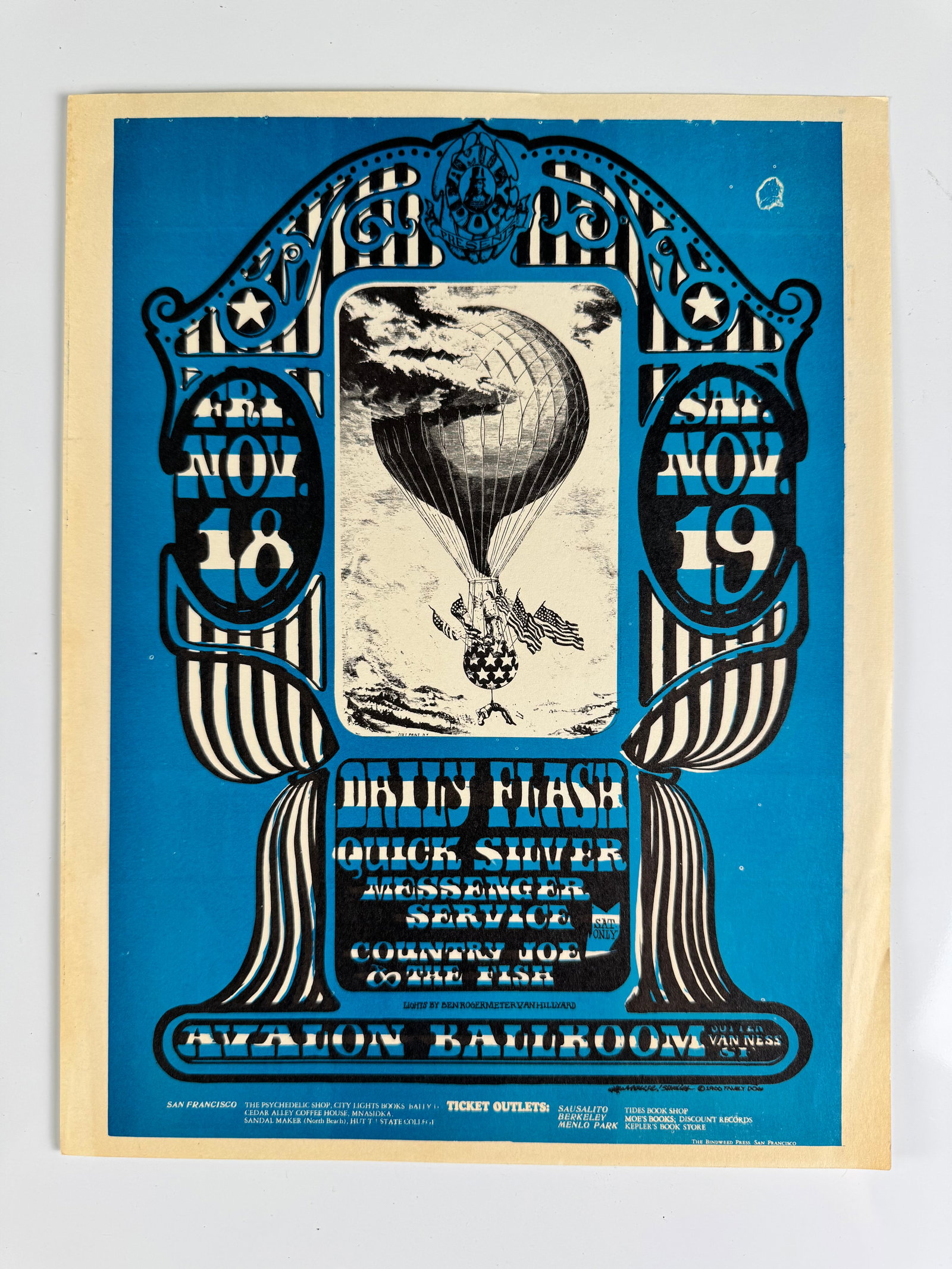 FD-36 Daily Flash Quicksilver Messenger Service Avalon Ballroom 1966 Concert Flyer Mouse Kelley (1 of 6)