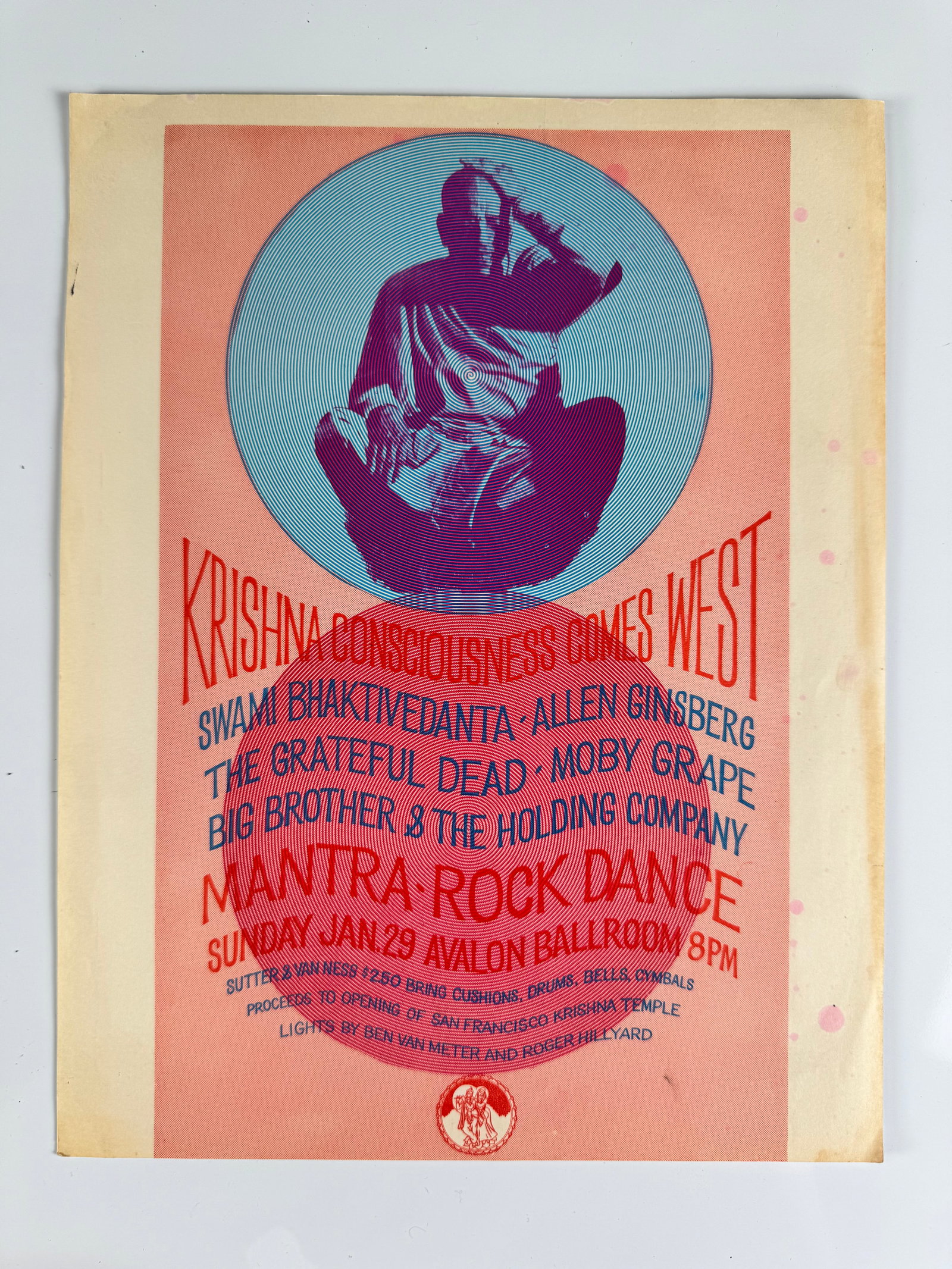 Mantra Rock Dance Allen Ginsberg Grateful Dead Avalon Ballroom 1967 Flyer Moby Grape (1 of 5)