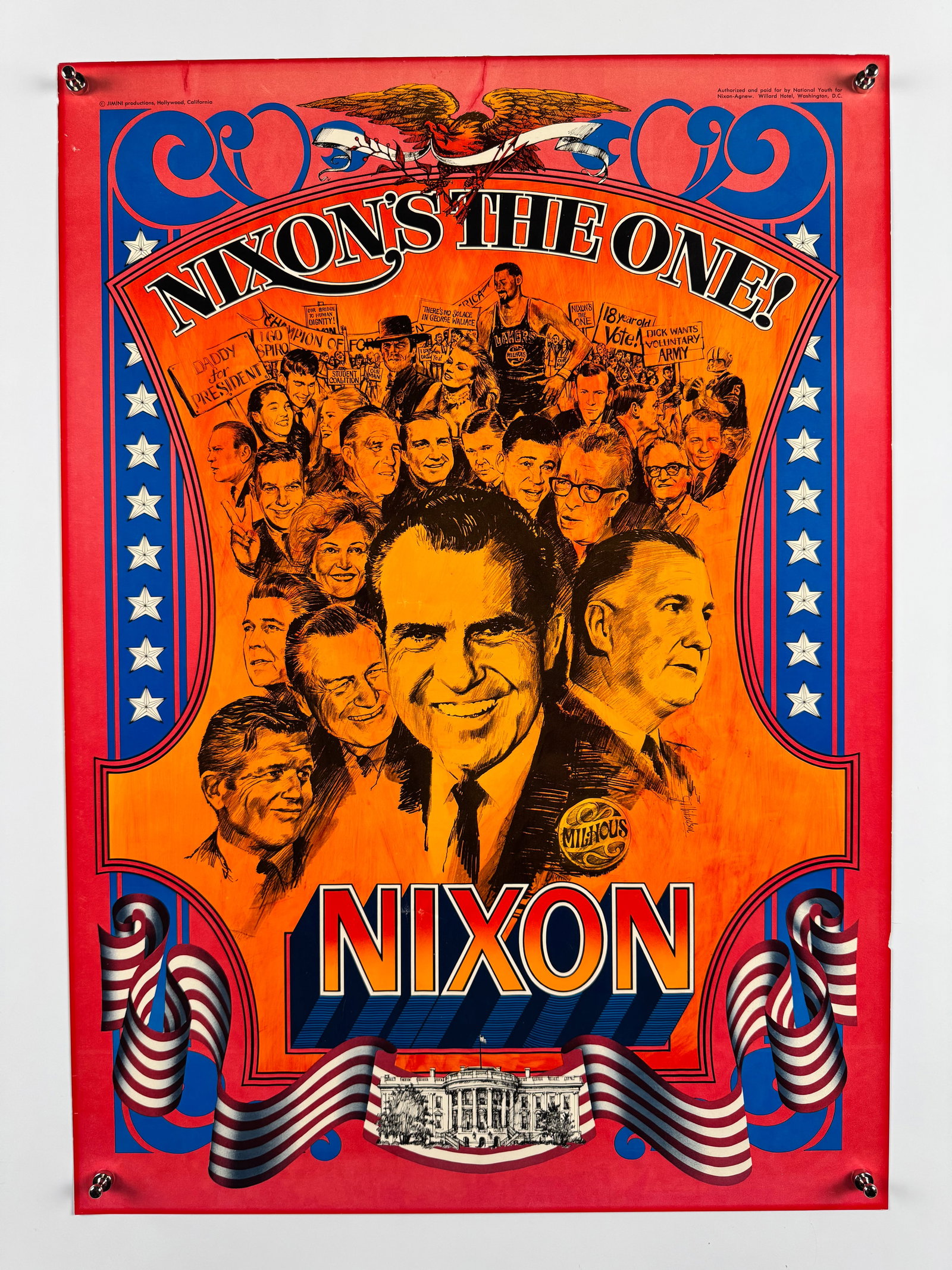 Richard Nixon Nixons The One! 1968 Original Presidential Campaign Poster Psychedelic Design (1 of 7)