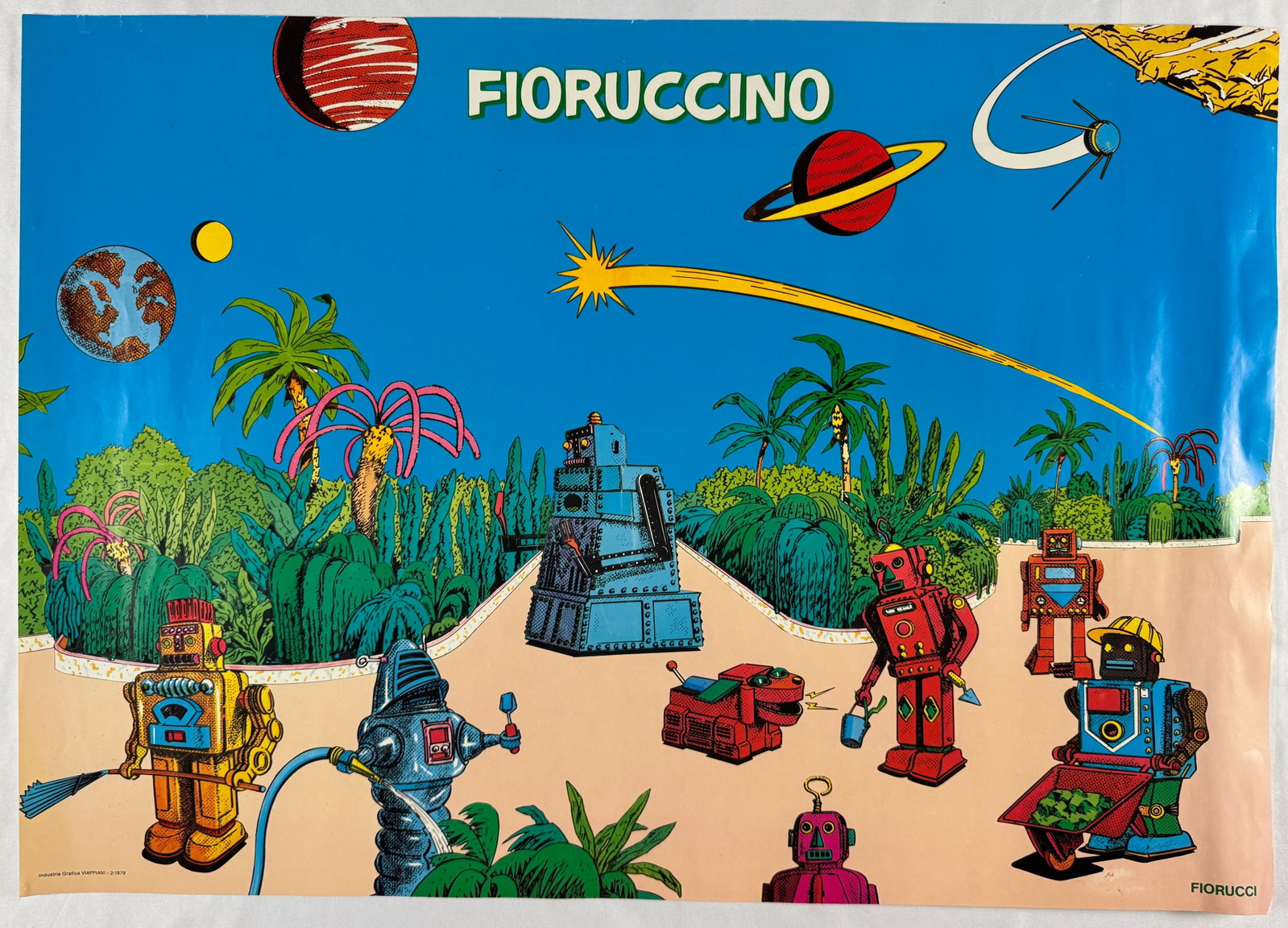 Elio Fiorucci Fioruccino 1970s Robot Space Large Format Commercial Advertising Poster (1 of 9)