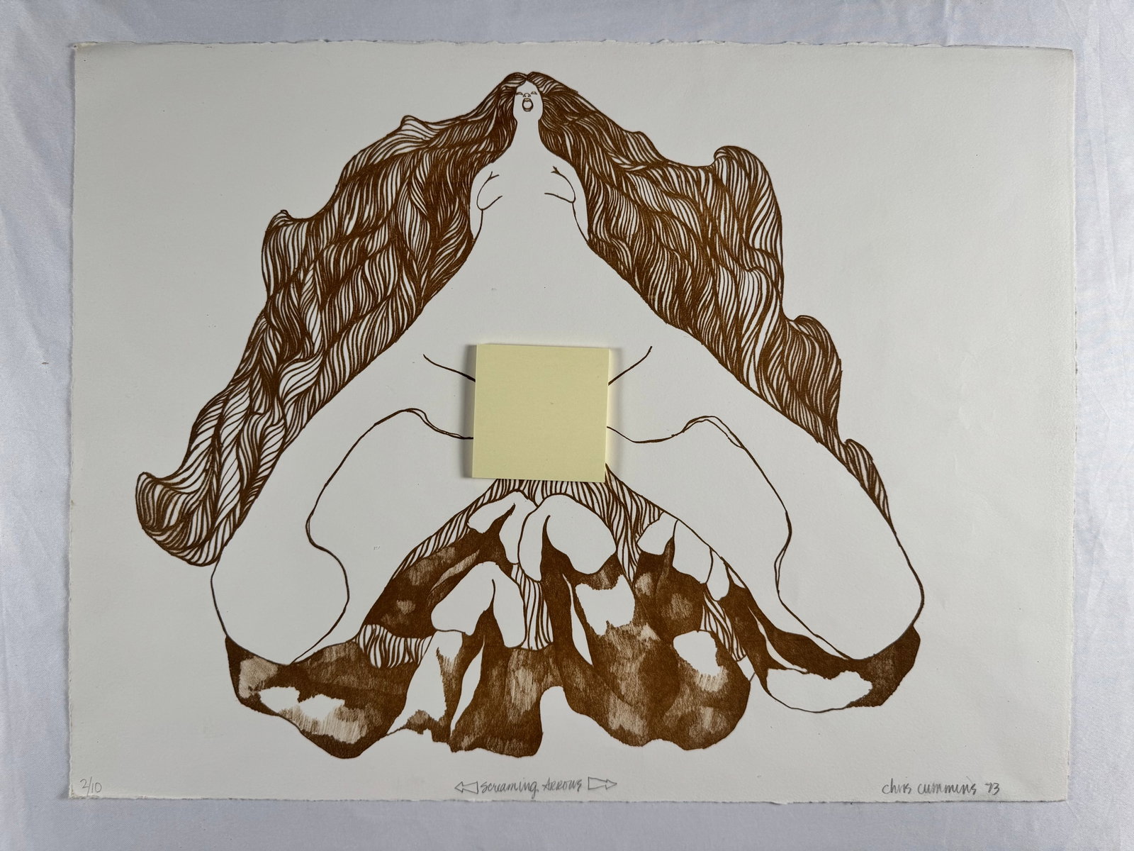 Chris Cummins Screaming Arrows Composition 1973 Signed Numbered Limited Edition Erotic Print (1 of 7)