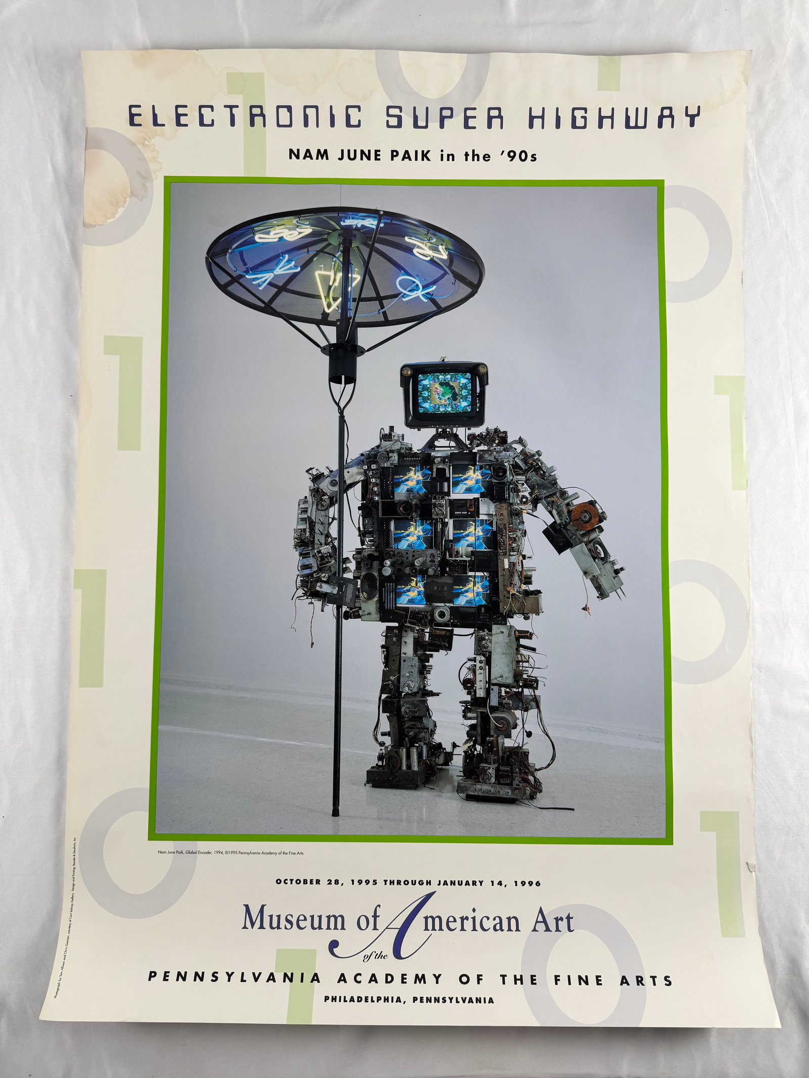 Nam June Paik Electronic Super Highway 1995 Pennsylvania Academy Exhibition Poster (1 of 6)