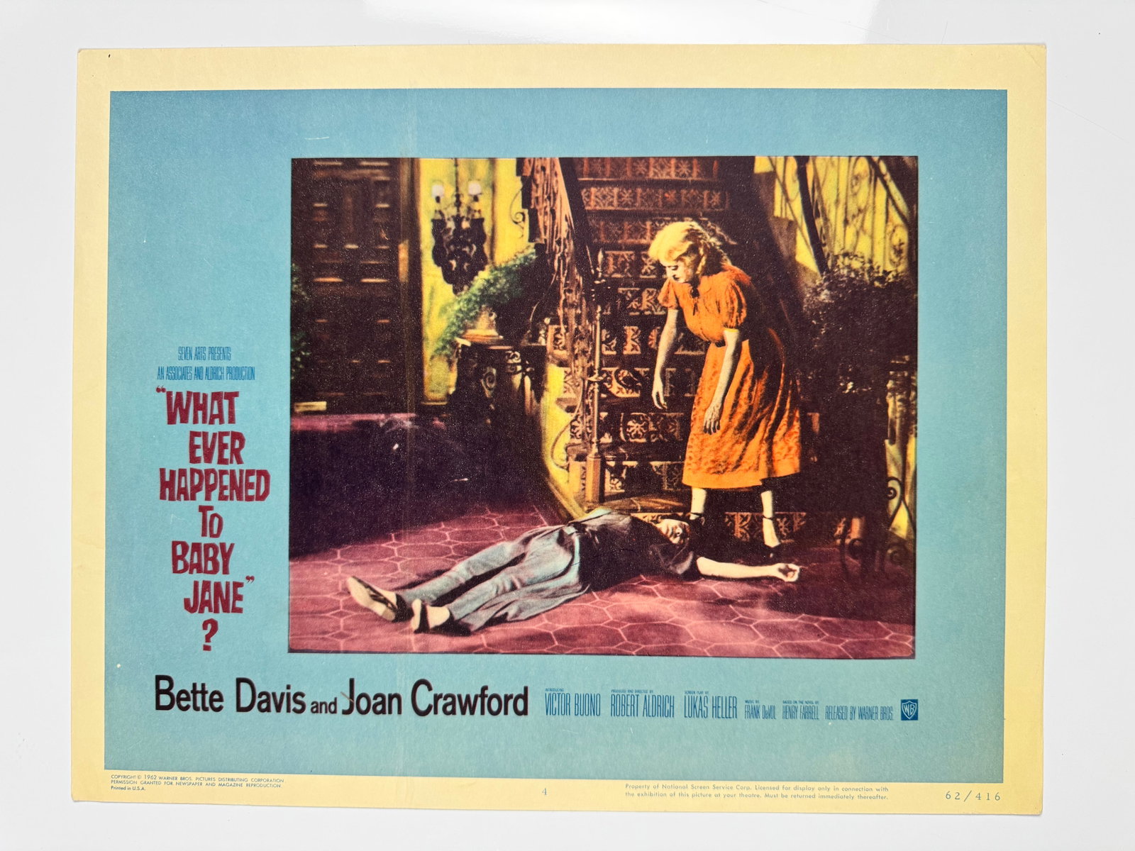 Whatever Happened to Baby Jane 1962 Original US Lobby Card No. 4 Bette Davis Joan Crawford (1 of 4)