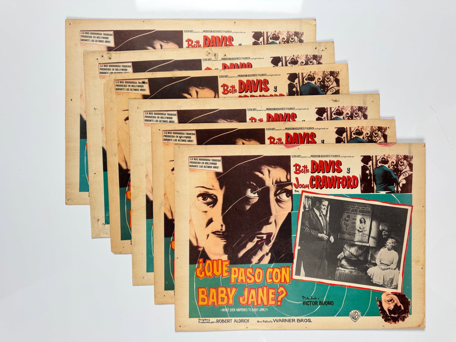Que Paso Con Baby Jane 1962 Lot of 6 Original Mexico Lobby Cards Bette Davis Joan Crawford (1 of 7)