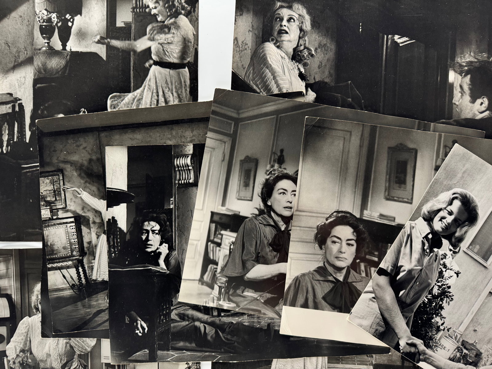 Whatever Happened to Baby Jane 1962 Lot of 9 Original Production Key Silver Gelatin Photos: Whatever Happened to Baby Jane is a 1962 American psychological thriller film produced and directed by Robert Aldrich, starring Bette Davis and Joan Crawford. The screenplay by Lukas Heller is based o