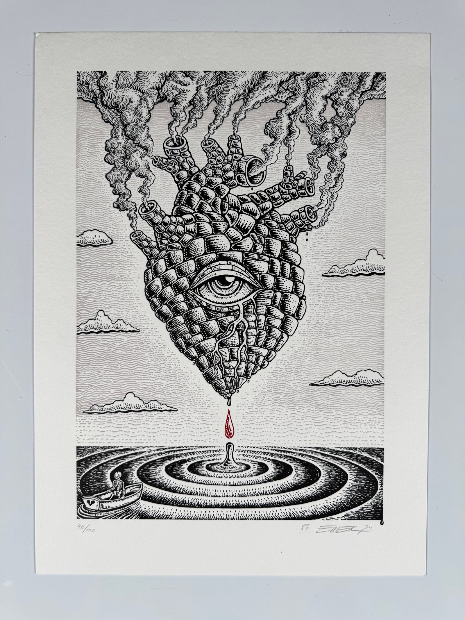 EMEK Like Blood From A Stone 2024 Signed Numbered Letterpress Art Print (1 of 5)