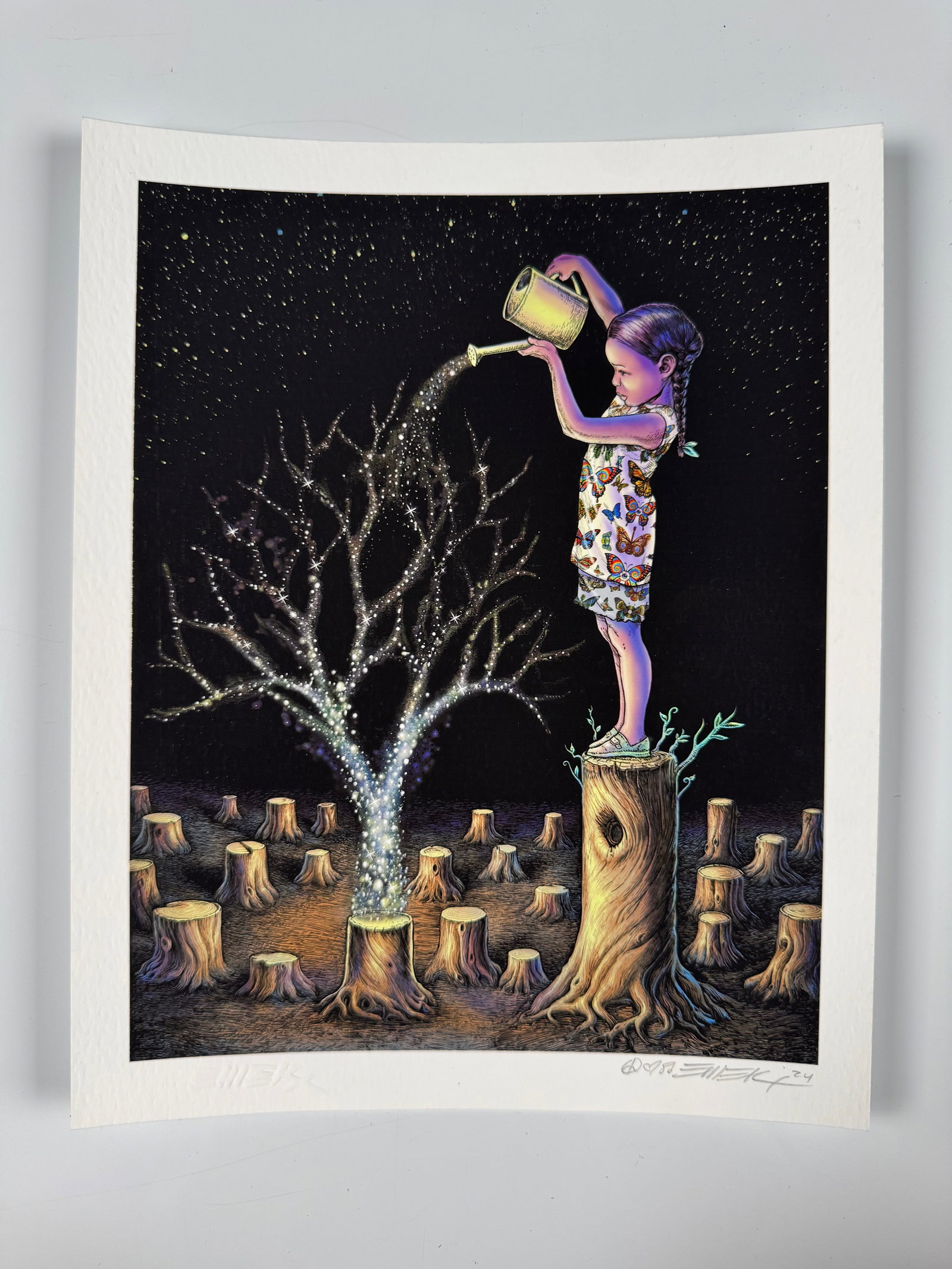 EMEK Star Tree Girl 2024 Signed Numbered Limited Edition Screen Print (1 of 5)