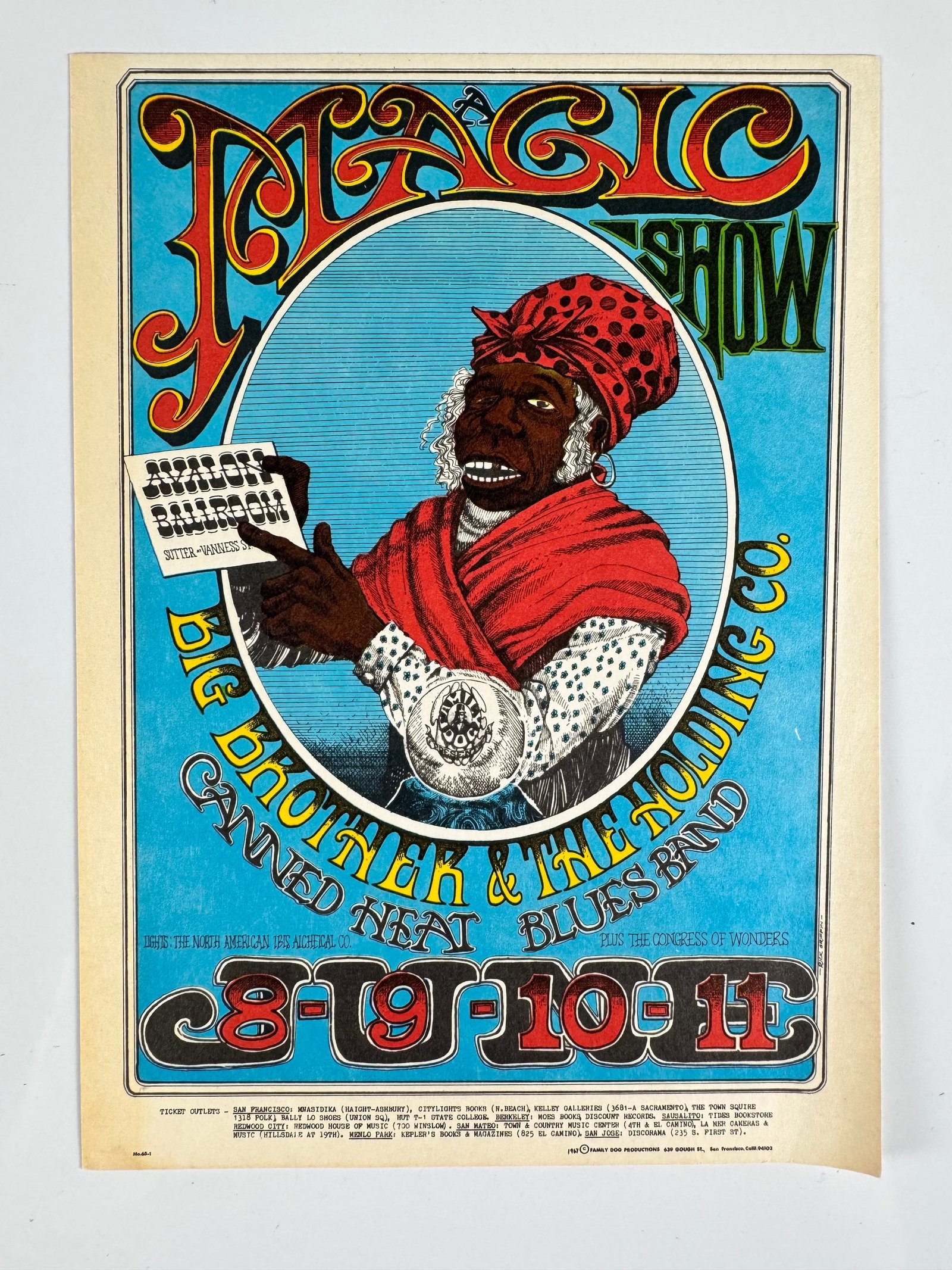 FD-66 Big Brother & The Holding Company Canned Heat Avalon Ballroom 1967 Postcard (1 of 5)