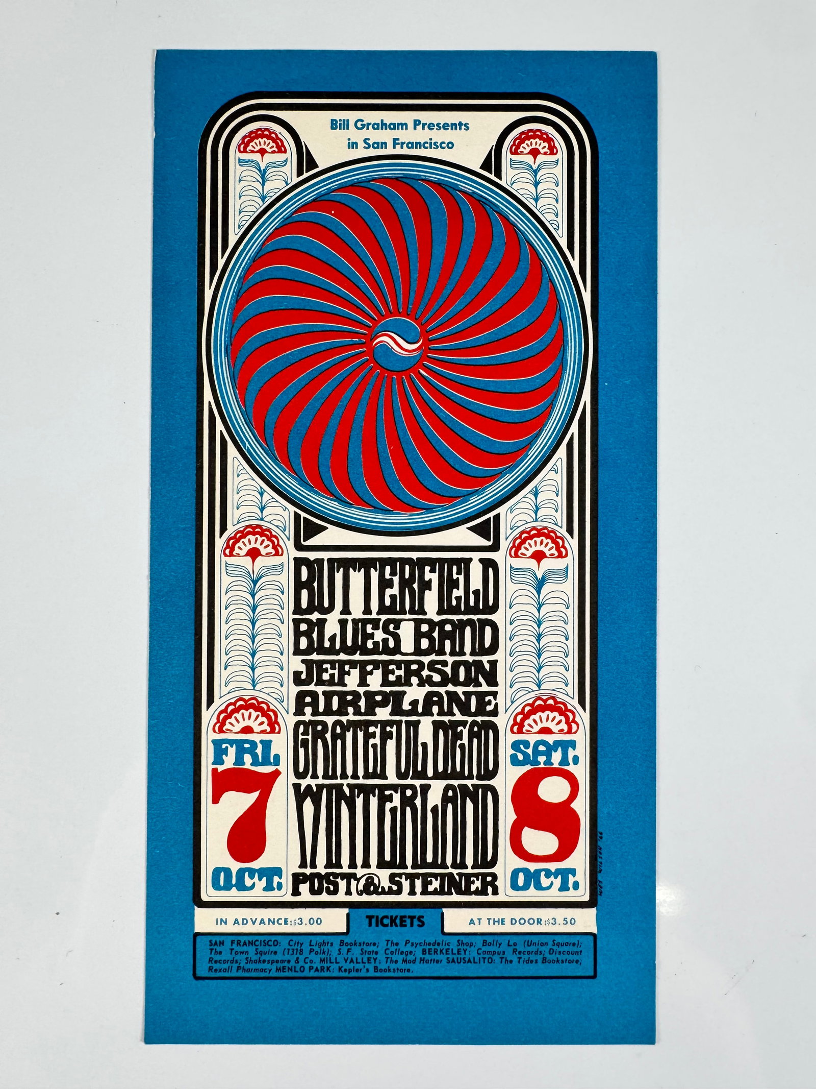 BG-31 Grateful Dead Jefferson Airplane Butterfield Blues Band Winterland 1966 Postcard (1 of 6)