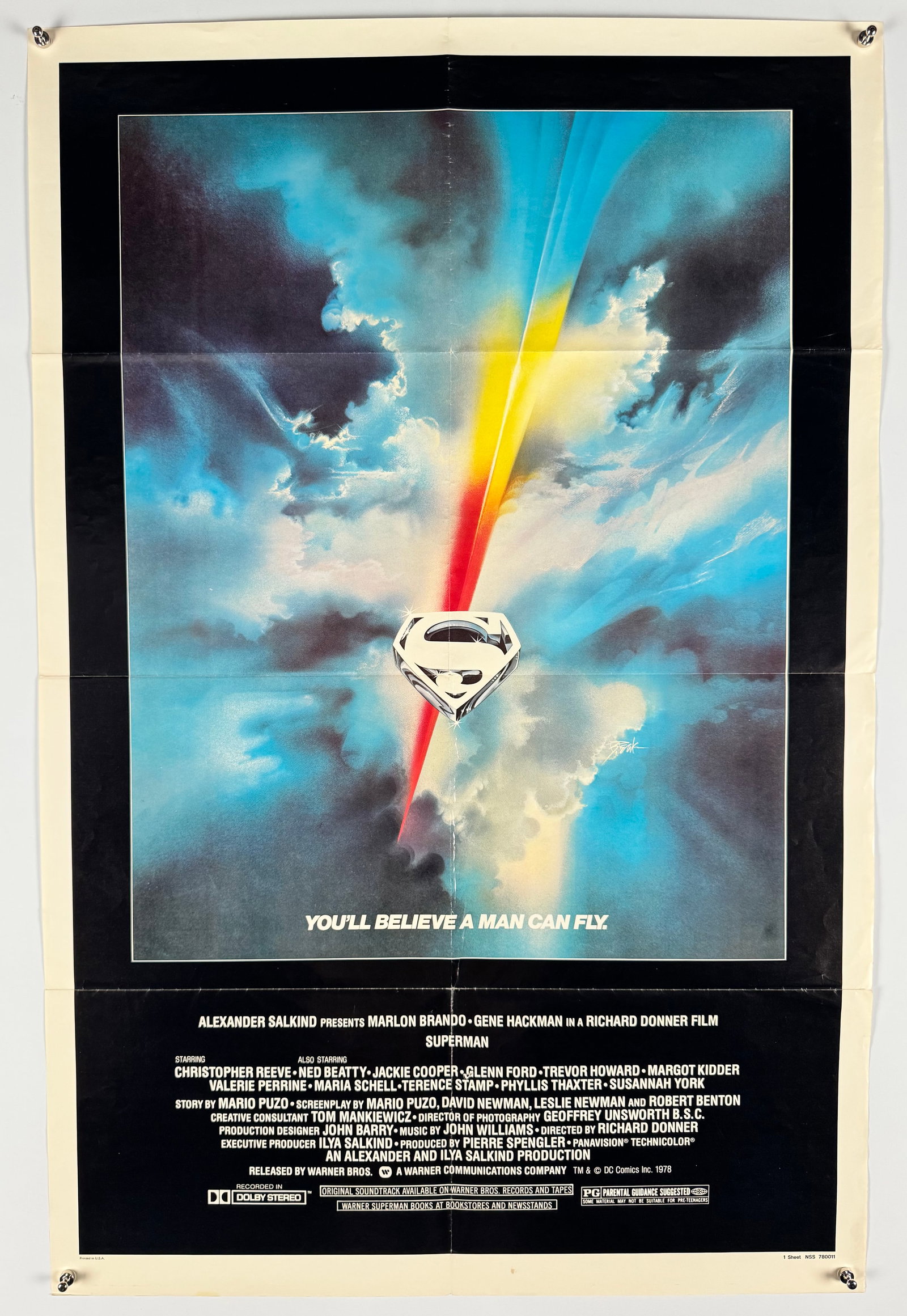 Superman 1978 Original Teaser Movie Poster Christopher Reeve Richard Donner DC Comics (1 of 6)
