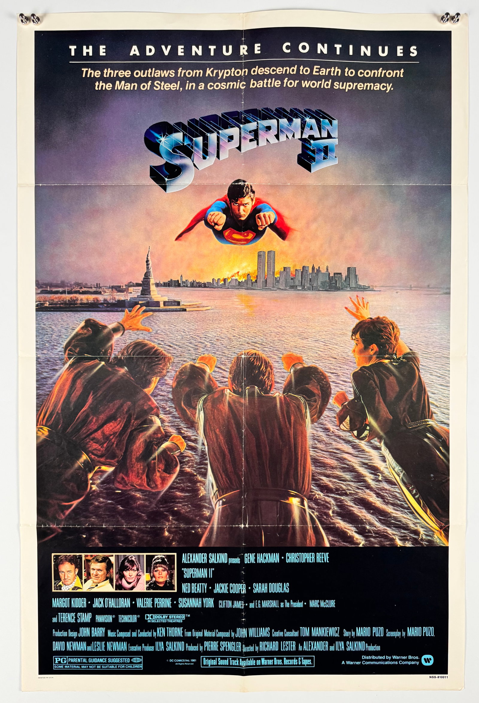Superman II 1980 Original US One Sheet Movie Poster Christopher Reeve Gene Hackman (1 of 5)