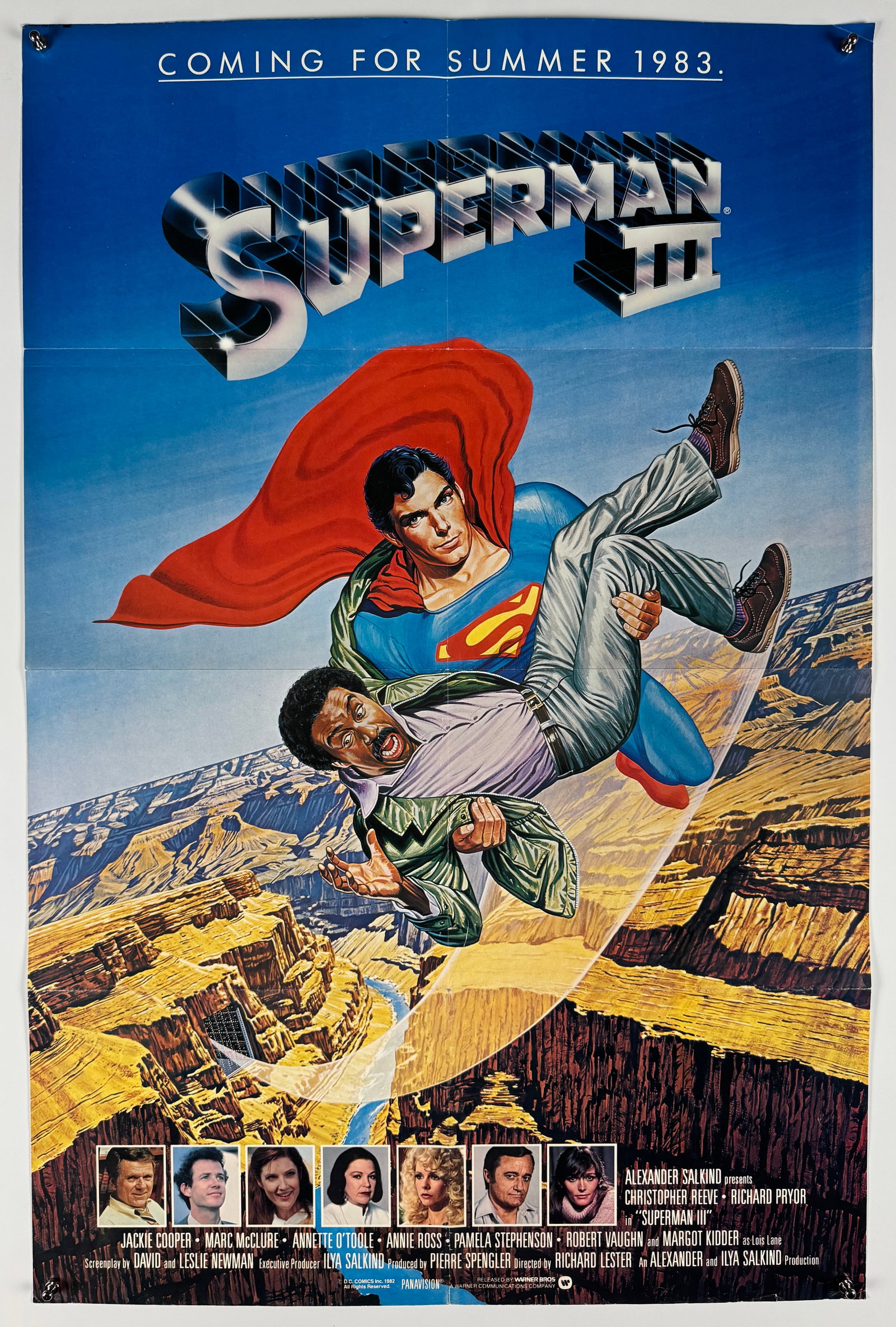 Superman III 1983 Original Teaser One Sheet Movie Poster Christopher Reeve Richard Pryor: Superman III is a 1983 superhero film directed by Richard Lester and written by David Newman and Leslie Newman, based on the DC Comics character. It is the third installment in the Superman film serie