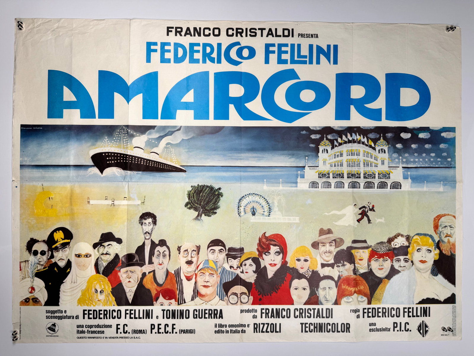 Amarcord 1973 Original Italian 2 Fogli Movie Poster Federico Fellini Comedy (1 of 7)