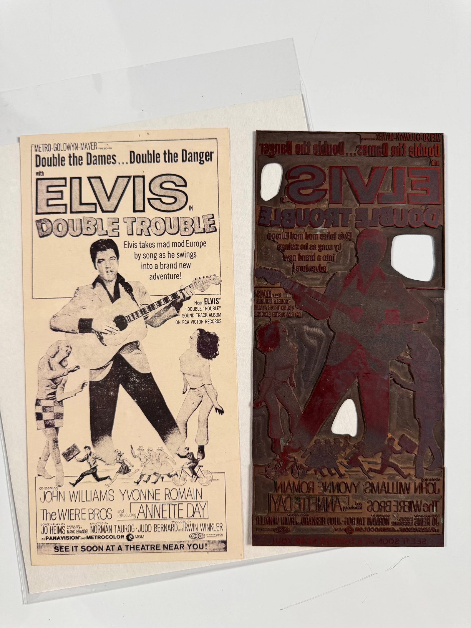 Elvis Presley Double Trouble 1967 MGM Original Graphic Printing Block (1 of 5)