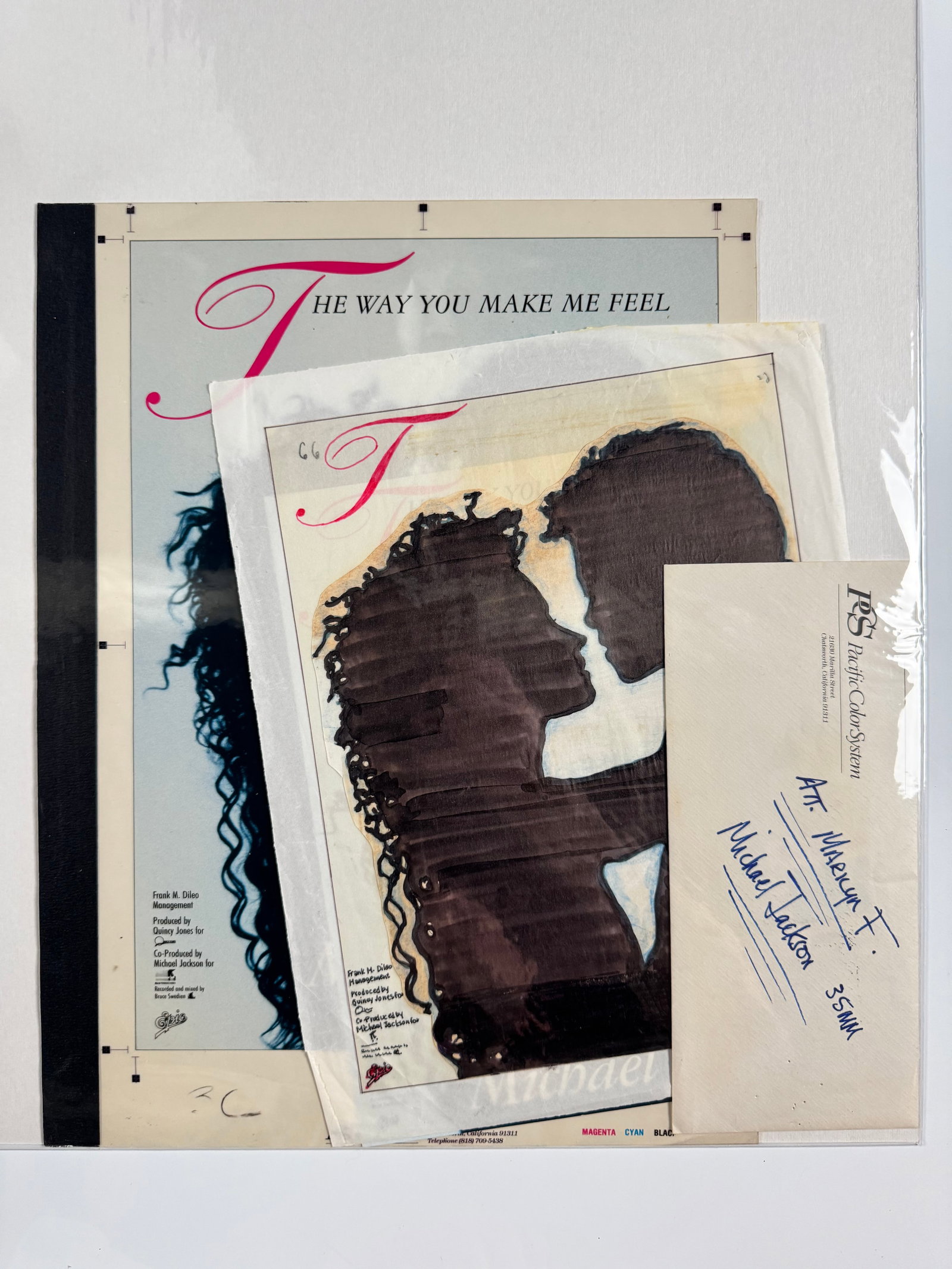 Michael Jackson The Way You Make Me Feel 1987 Epic Records Production Art Sketch (1 of 6)