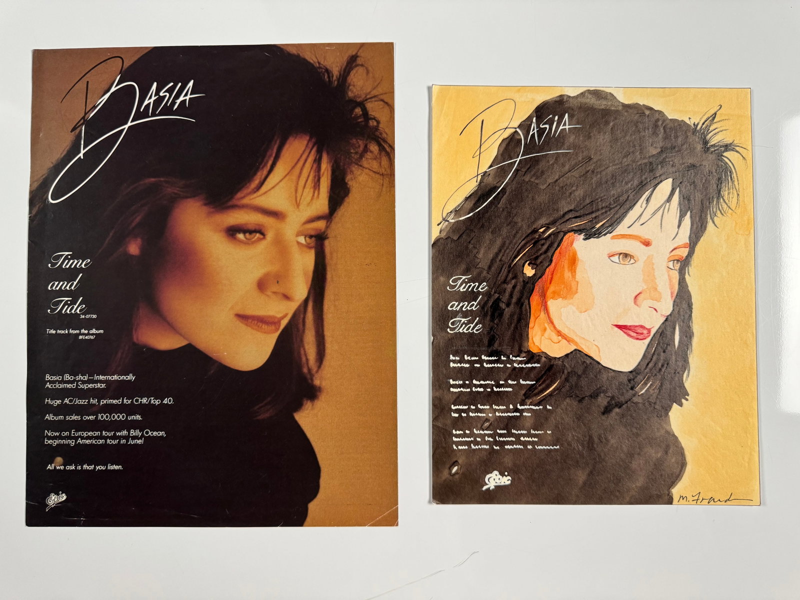 Basia Time and Tide 1987 Epic Records Production Art Sketch Film Lot (1 of 4)