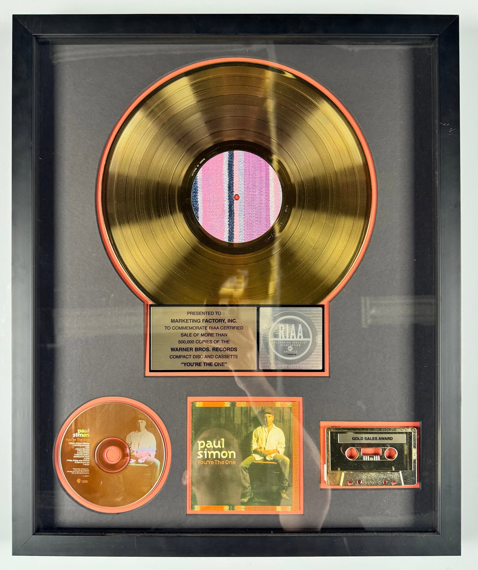 Paul Simon Youre The One Warner Bros RIAA Gold Record Sales Award Display (1 of 9)