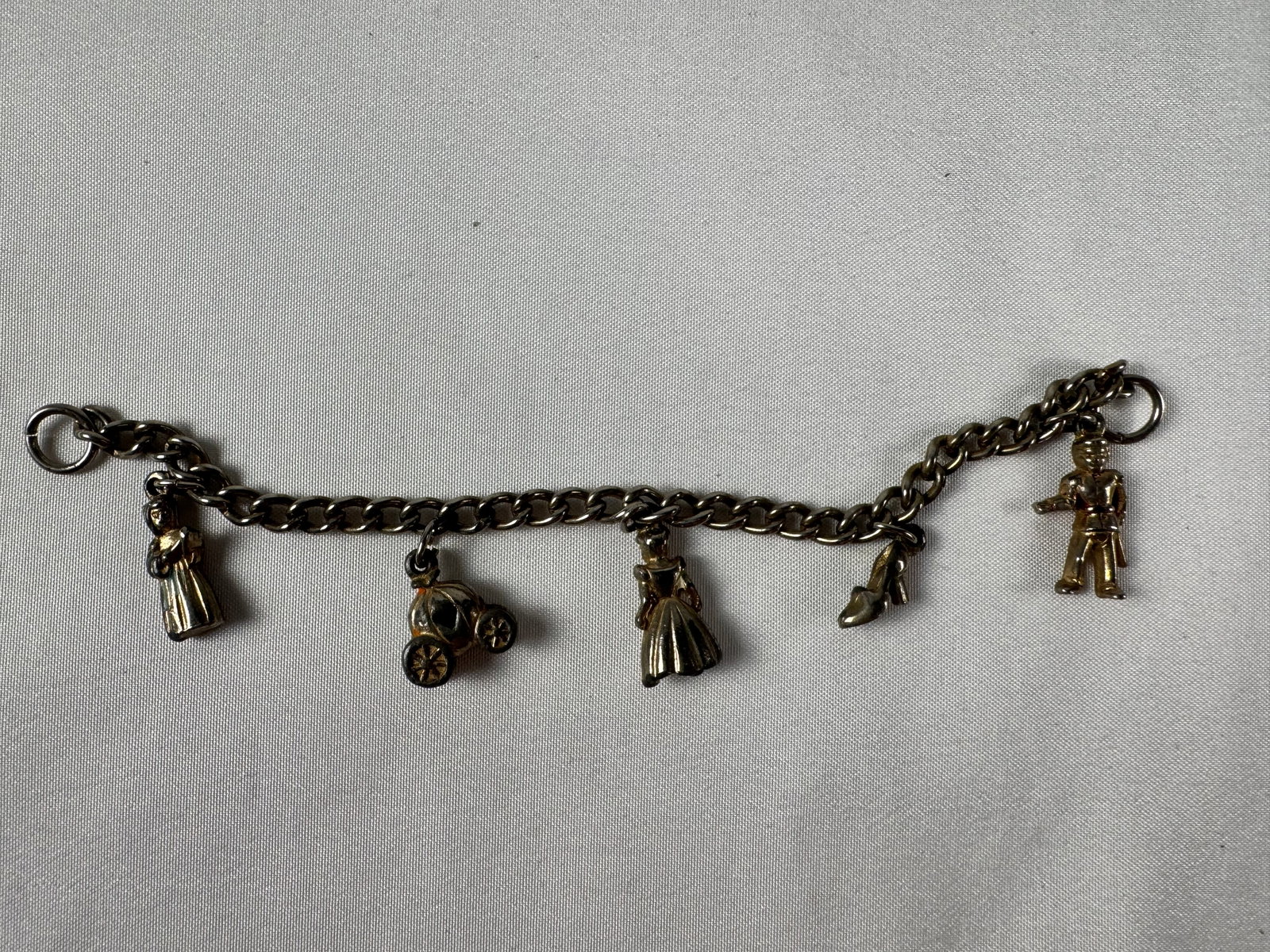 1950s Disney Cinderella Charm Bracelet Walt Disney Princess Vintage Jewelry (1 of 6)