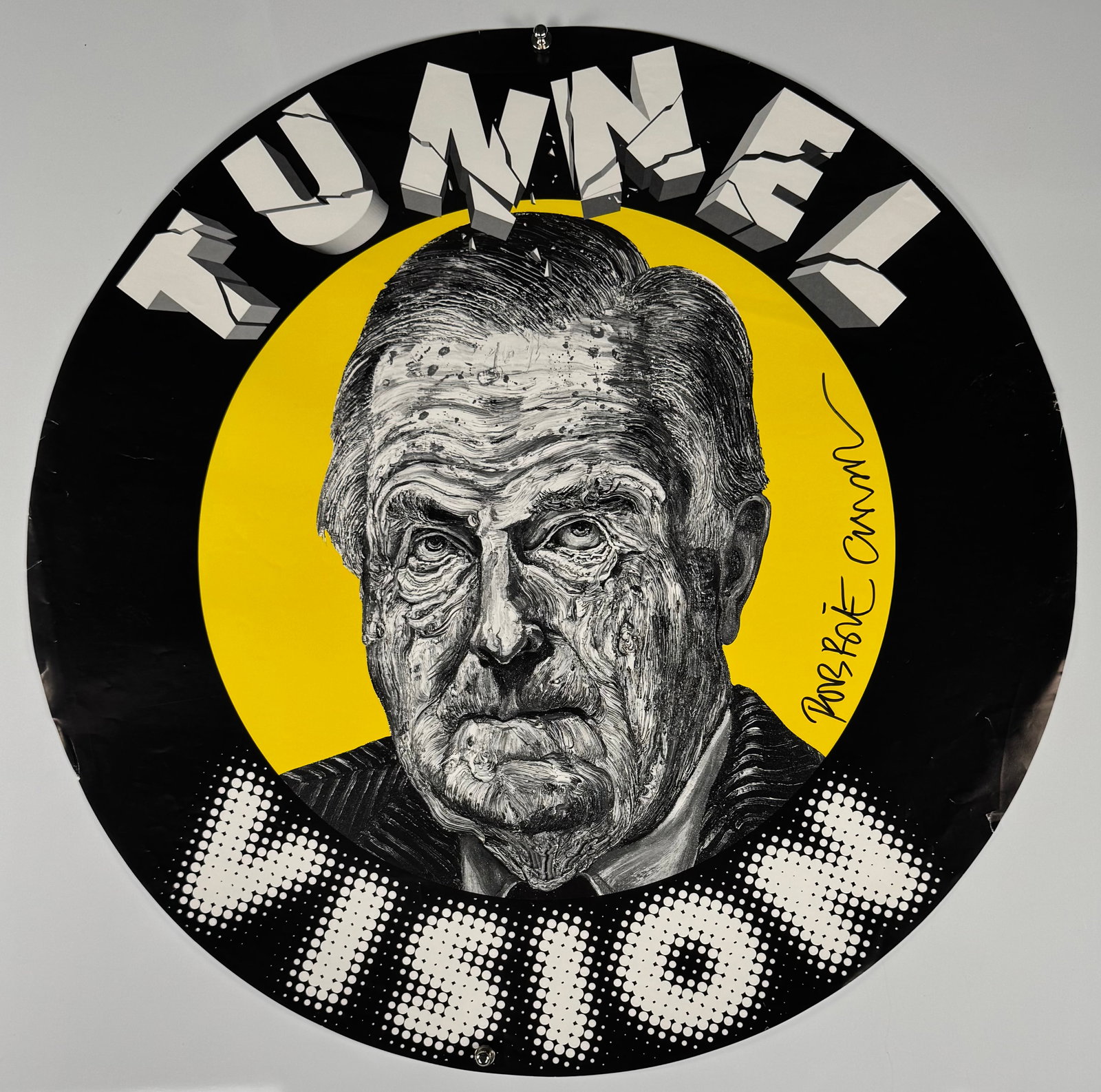 Robbie Conal Tunnel Vision George H.W. Bush Signed Political Satire Poster (1 of 3)