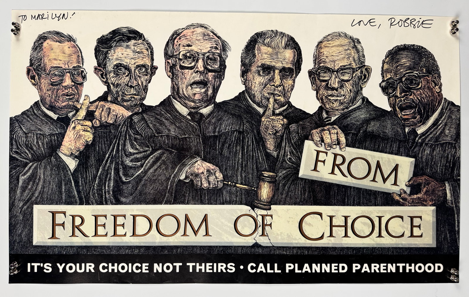 Robbie Conal Freedom of Choice Signed Planned Parenthood Political Satire Poster (1 of 6)