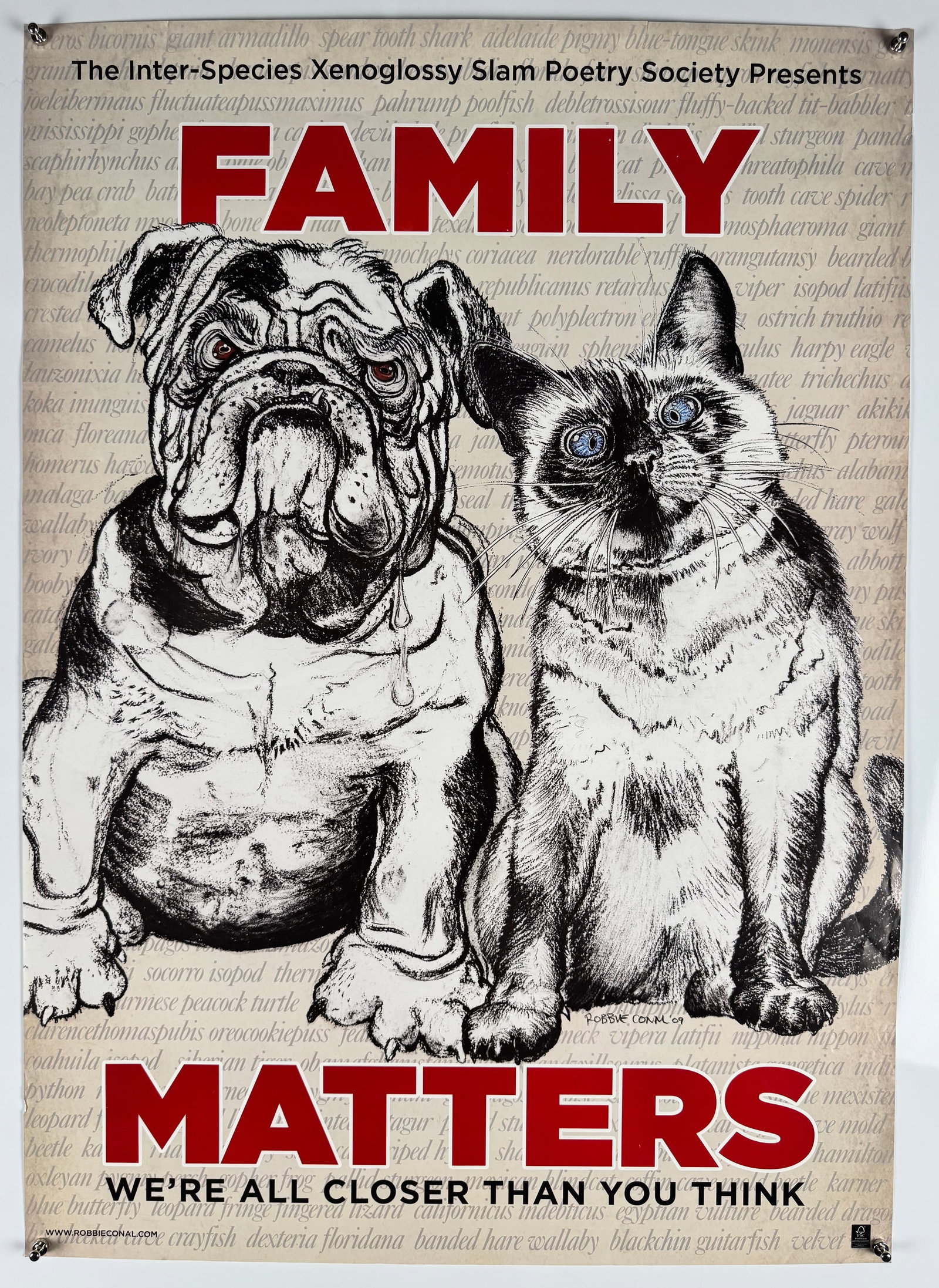Robbie Conal Family Matters Inter Species Xenoglossy Signed Animal Poster (1 of 5)