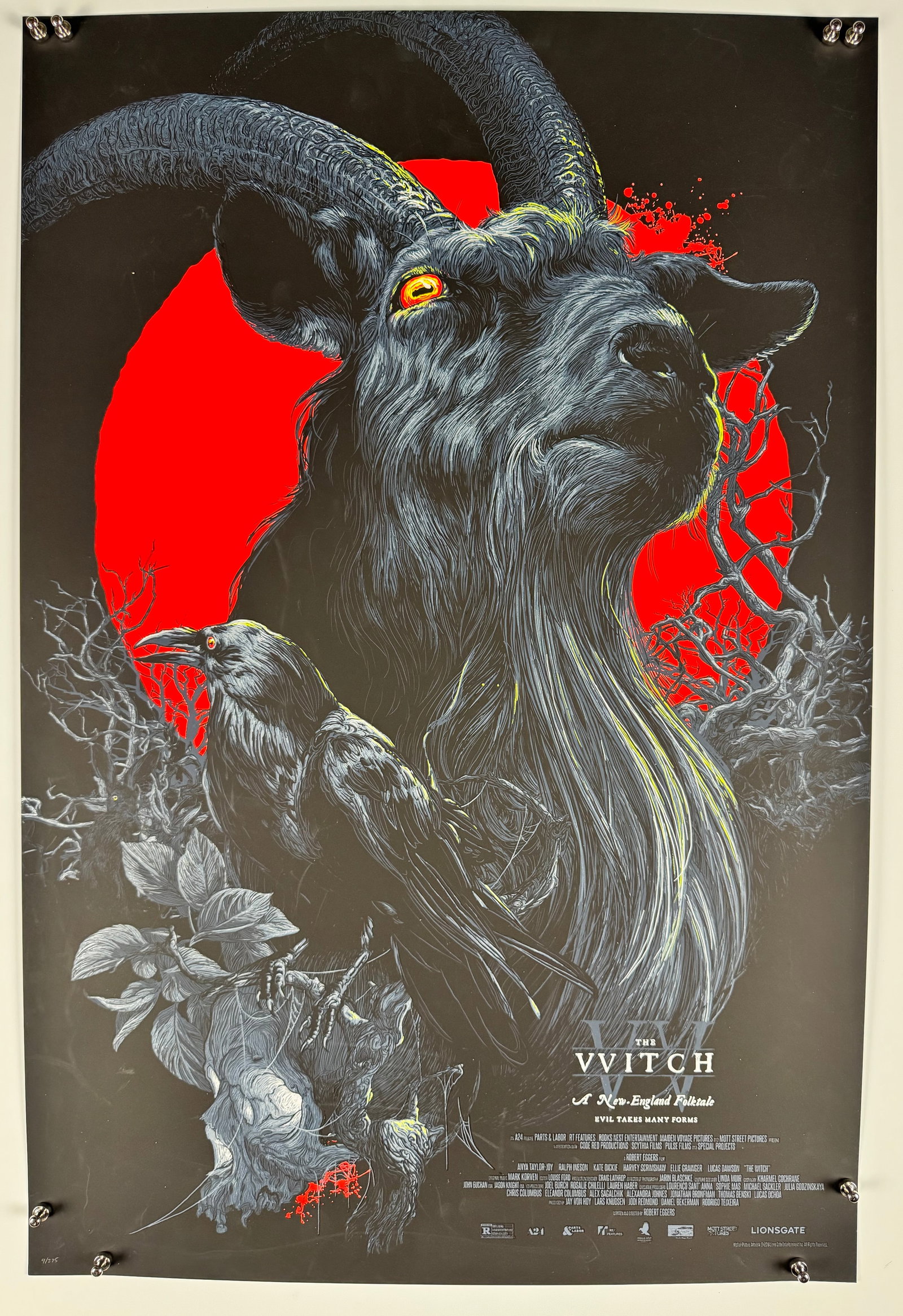 Vance Kelly The VVitch Black Phillip Variant Signed Numbered Screen Print Poster (1 of 6)