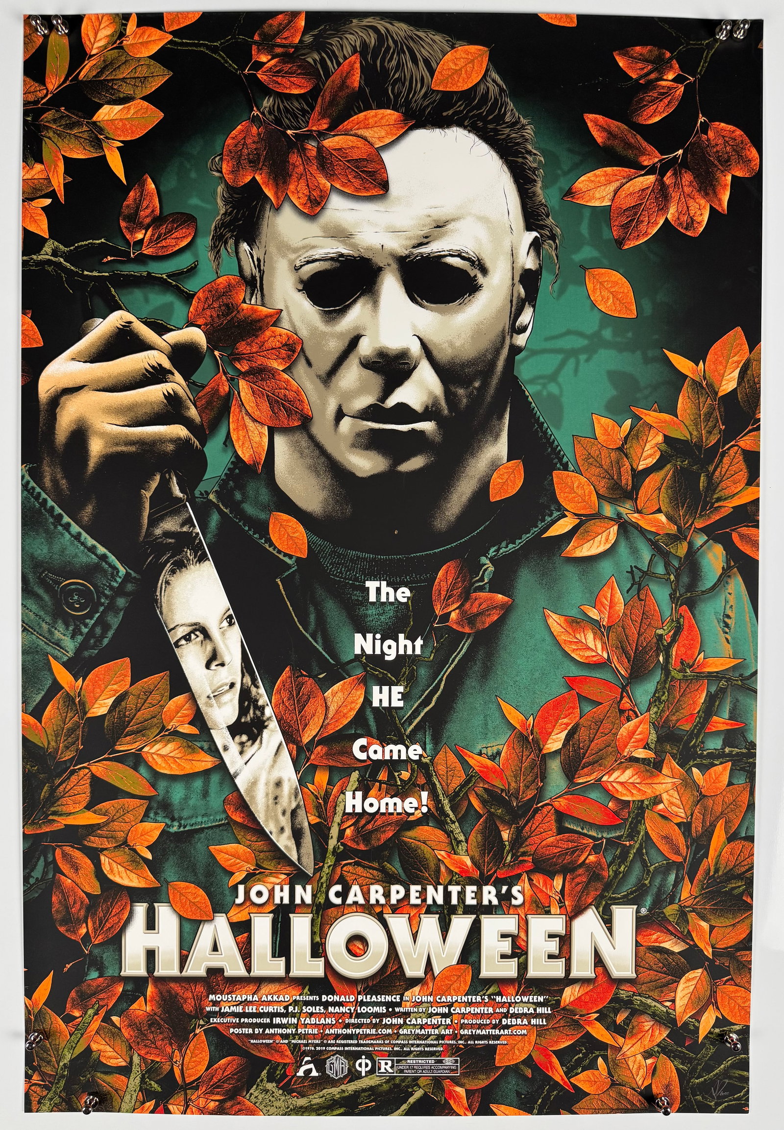 Anthony Petrie Halloween 1978 Signed Numbered Screen Print Poster Michael Myers: Anthony Petrie is an American commercial artist, illustrator, and designer based in New York. Over his career, he has produced alternative movie posters, apparel designs, and product artwork for major