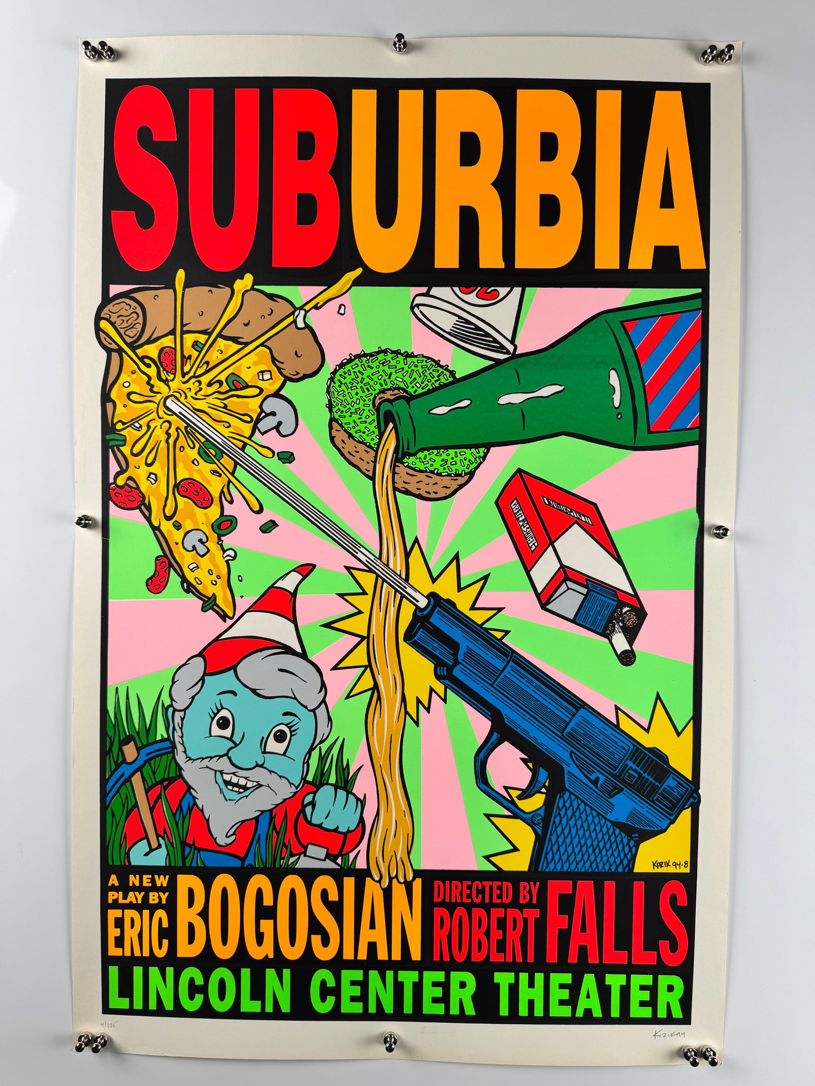 SubUrbia Eric Bogosian 1998 Original Promotional Poster Lincoln Center Theater Frank Kozik Signed (1 of 6)