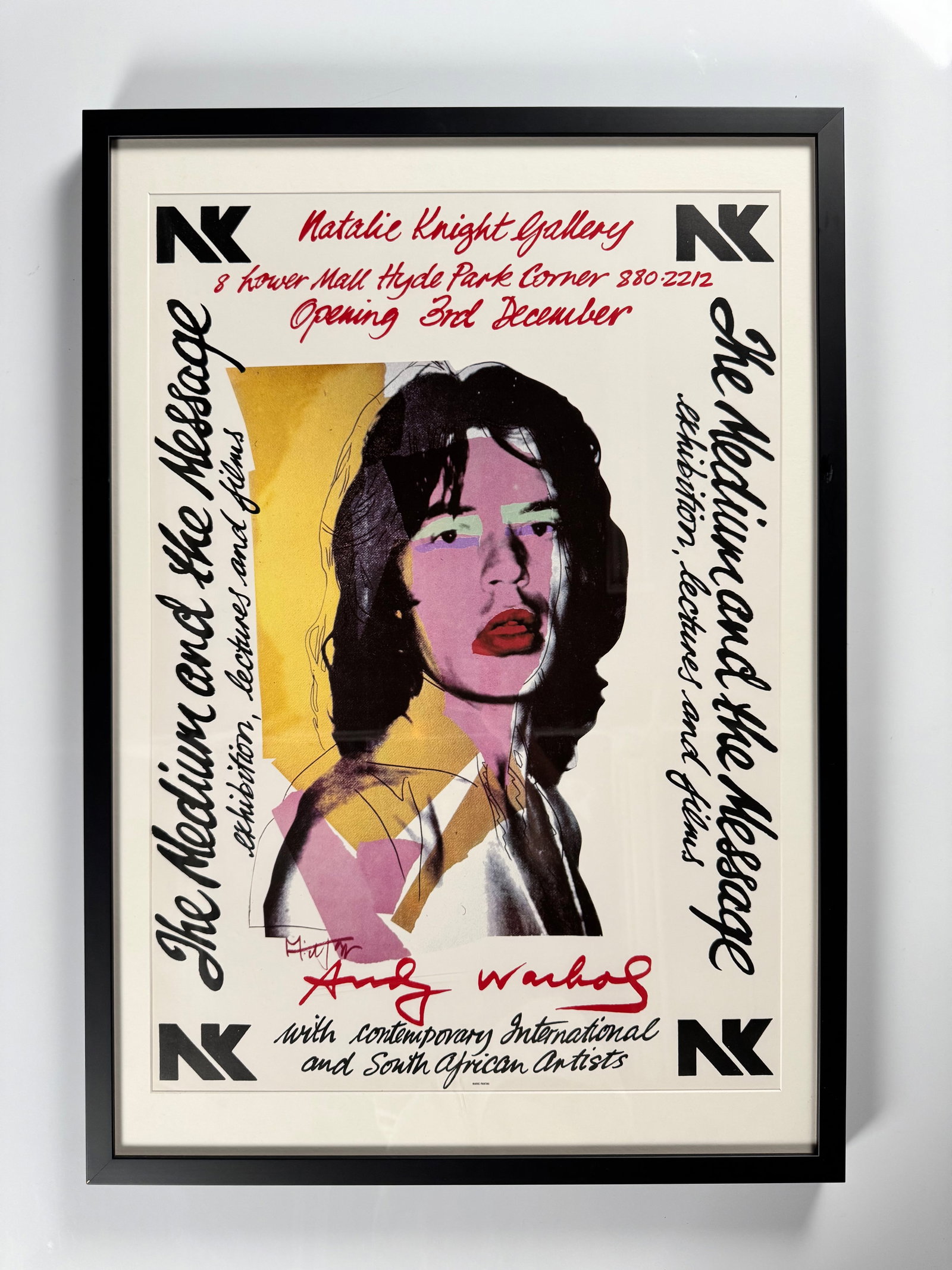 Andy Warhol Mick Jagger Natalie Knight Gallery 1974 Offset Lithograph Pop Art Poster Framed 20x28" (1 of 8)