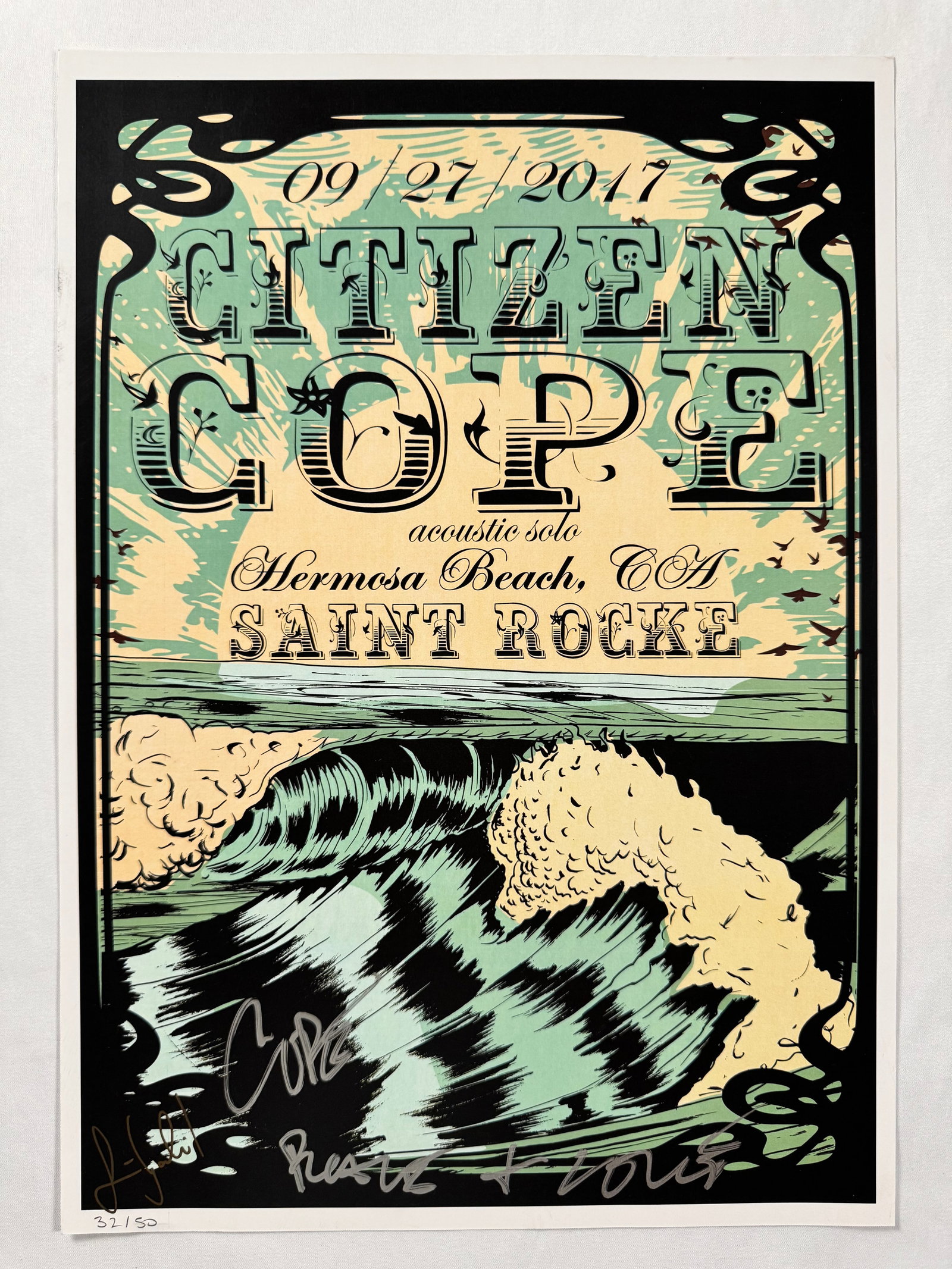Citizen Cope Saint Rocke Concert Poster 2017 Signed Clarence Greenwood Numbered 32/50 (1 of 4)