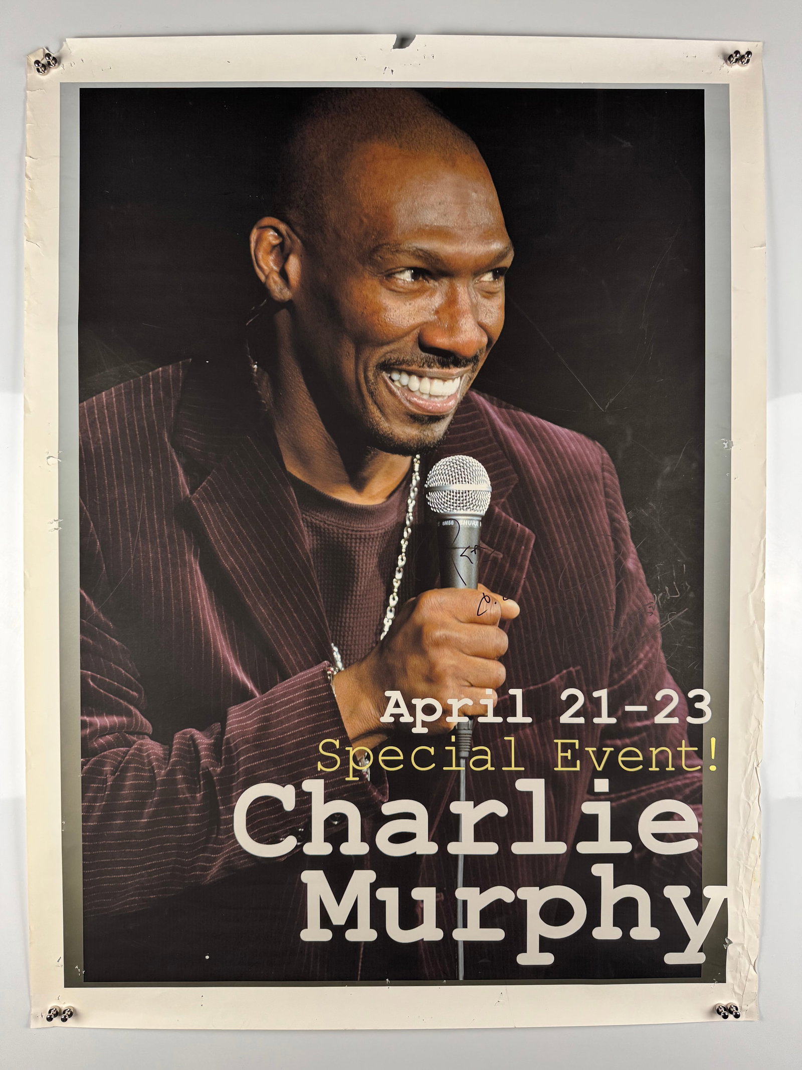Charlie Murphy Chappelle's Show Signed 2006 Irvine Improv Comedy Poster Eddie Murphy Brother: Charlie Murphy was a comedian, actor and writer best known for Charlie Murphy’s True Hollywood Stories on Chappelle’s Show. He co-wrote the films Vampire in Brooklyn and Norbit and appeared in CB4