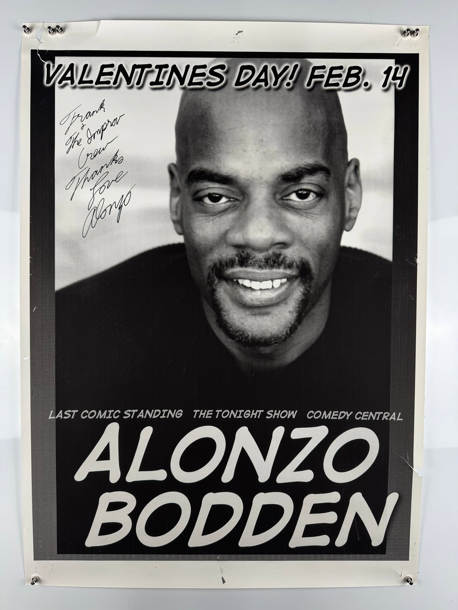 Alonzo Bodden Last Comic Standing Signed 2005 Irvine Improv Stand-Up Comedy Tour Poster (1 of 5)