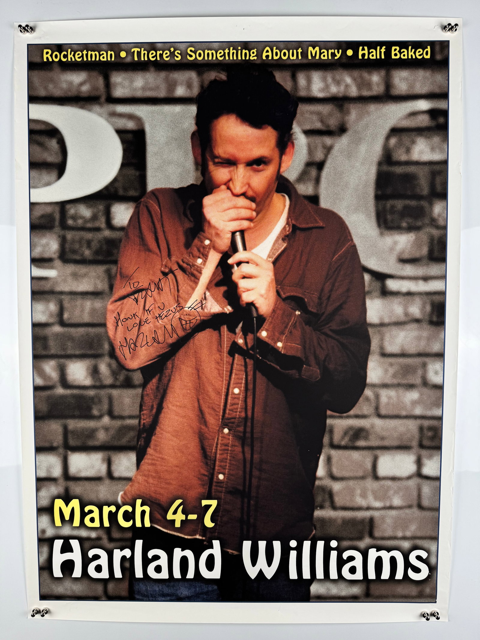 Harland Williams Dumb and Dumber Half Baked Signed 2004 Irvine Improv Comedy Poster (1 of 5)