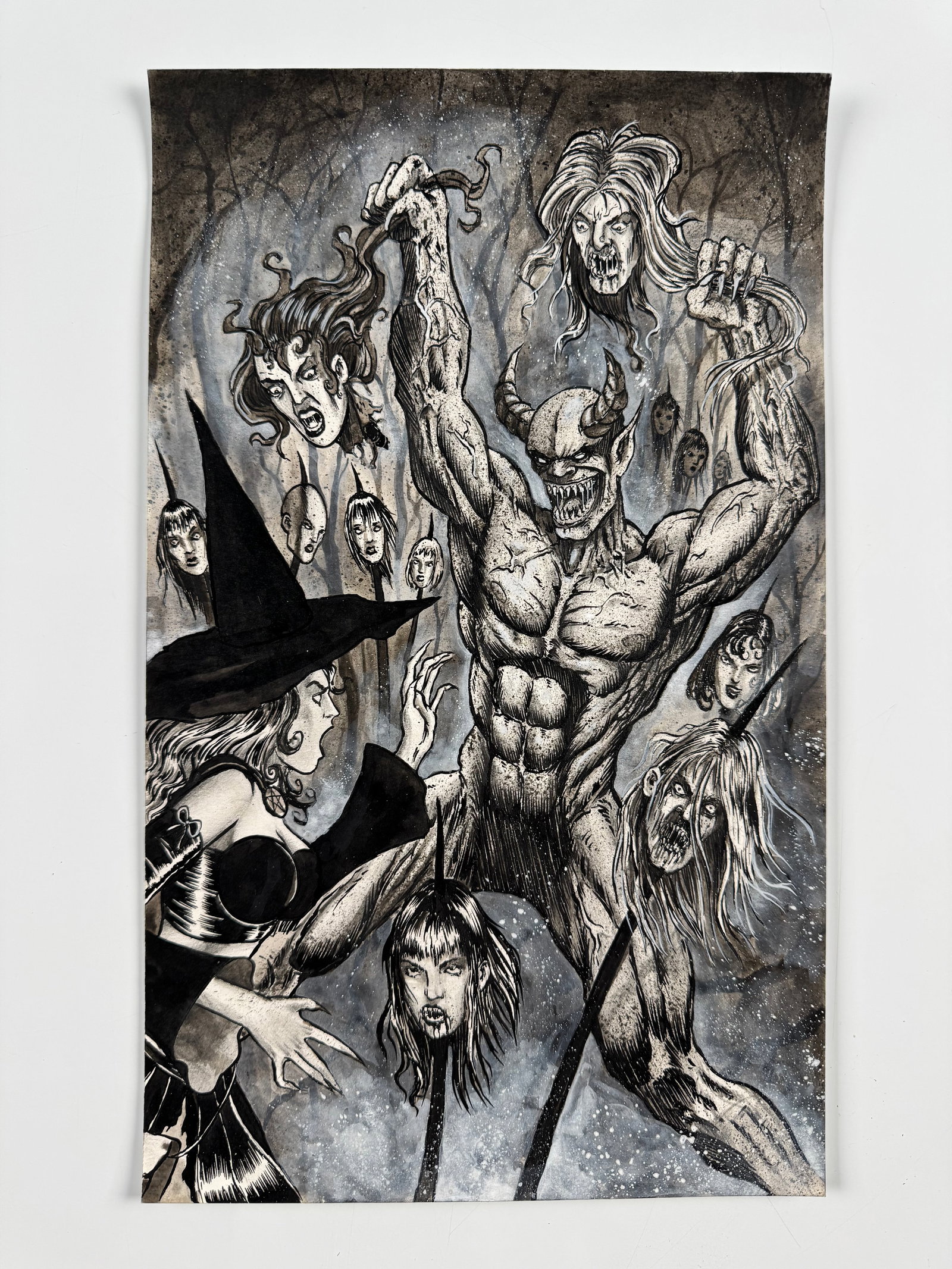 Frank Forte Hex of the Wicked Witch Original Comic Art A Asylum Press 1999-2000 Signed COA Horror (1 of 6)