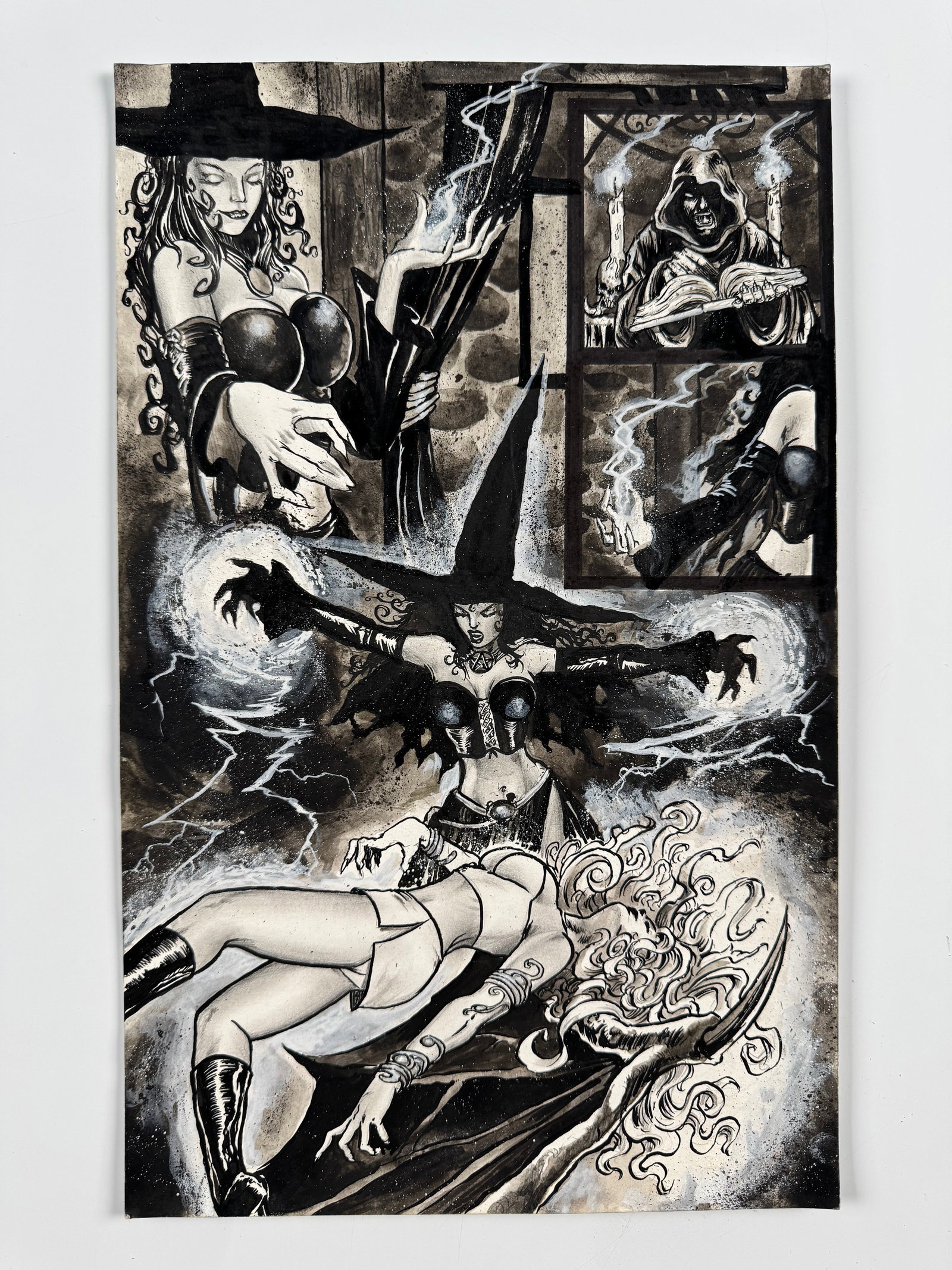 Frank Forte Hex of the Wicked Witch Original Comic Art D Asylum Press 1999-2000 Signed COA Horror (1 of 6)