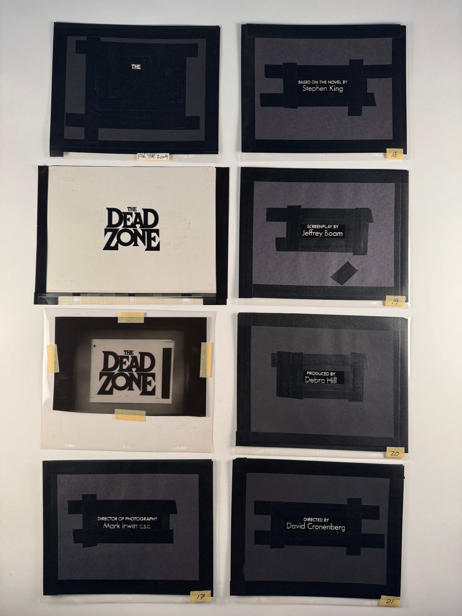 The Dead Zone 1983 David Cronenberg Original Production Title Treatment Design Assets Transparencies