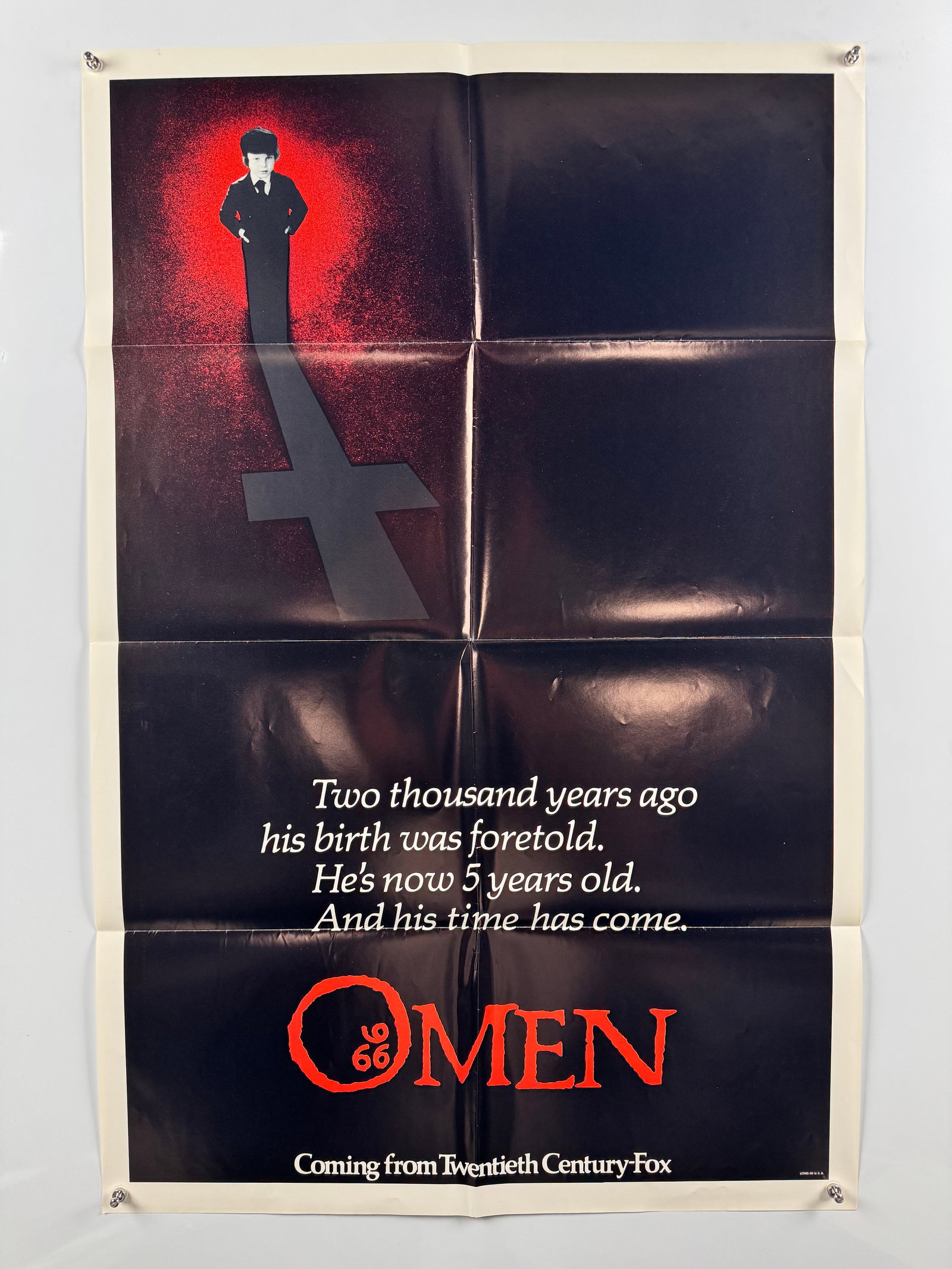 The Omen 1976 Original US 1 One Sheet Movie Poster Richard Donner Gregory Peck Horror Classic (1 of 3)