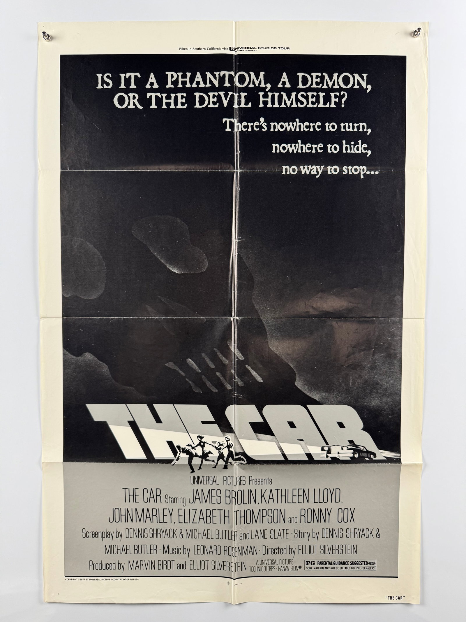 Lot of 2 The Car 1977 Original US One Sheet Movie Poster and Oversized Lobby Card Cult Horror (1 of 8)