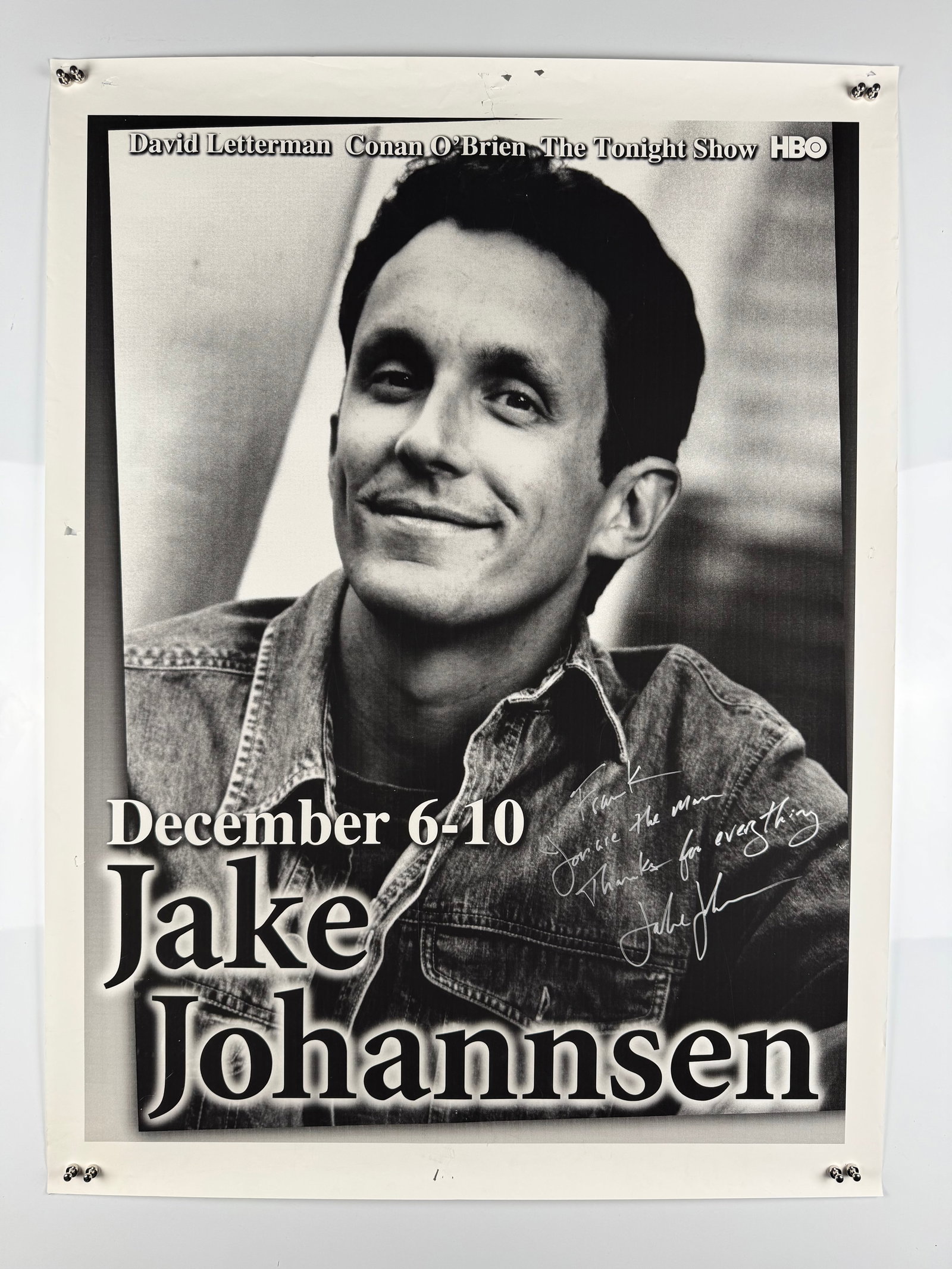 Jake Johannsen David Letterman HBO Conan Signed 2006 Irvine Improv Stand-Up Comedy Poster (1 of 5)