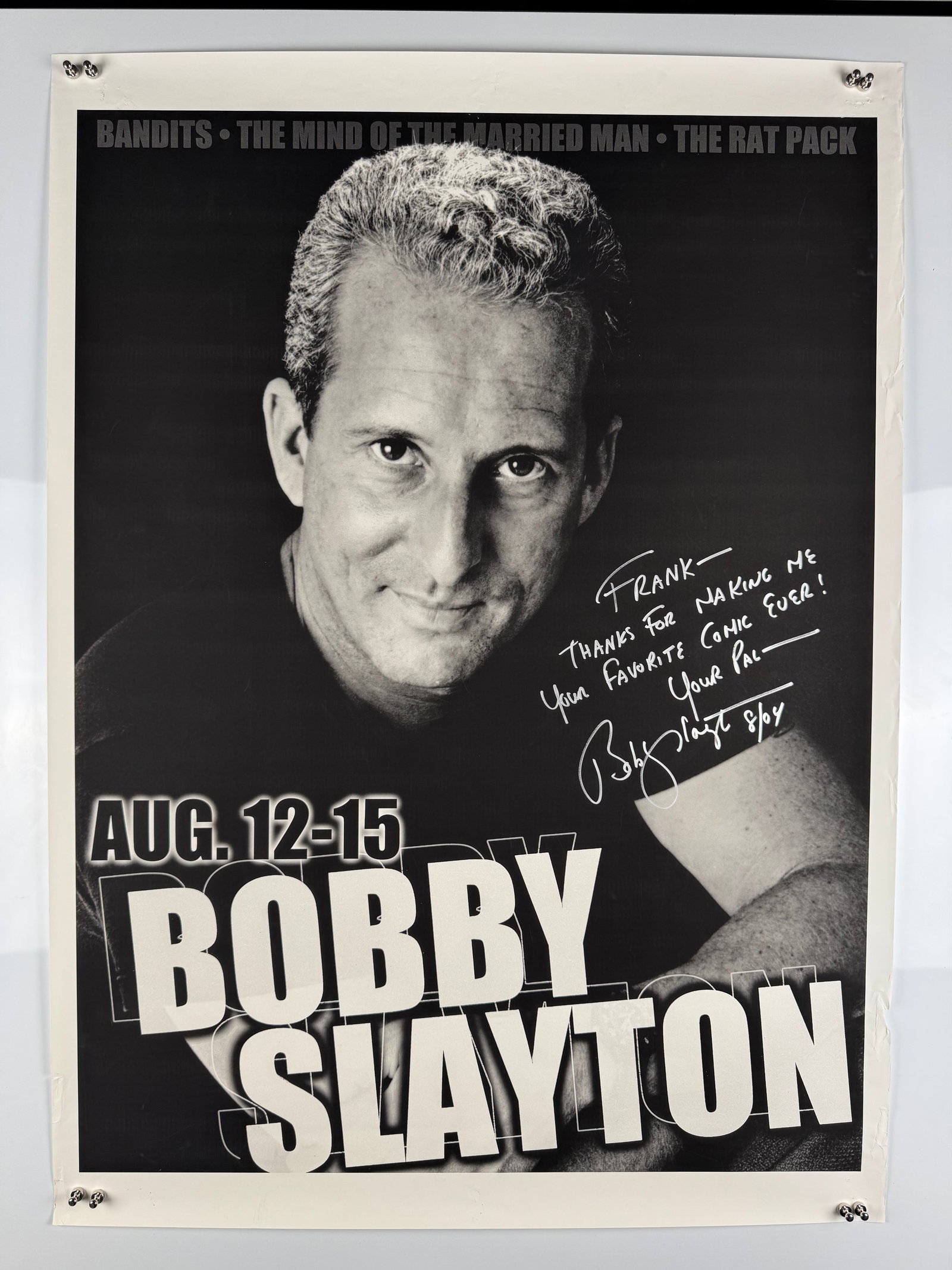 Bobby Slayton Bandits The Rat Pack HBO Signed 2004 Irvine Improv Stand-Up Comedy Poster (1 of 5)