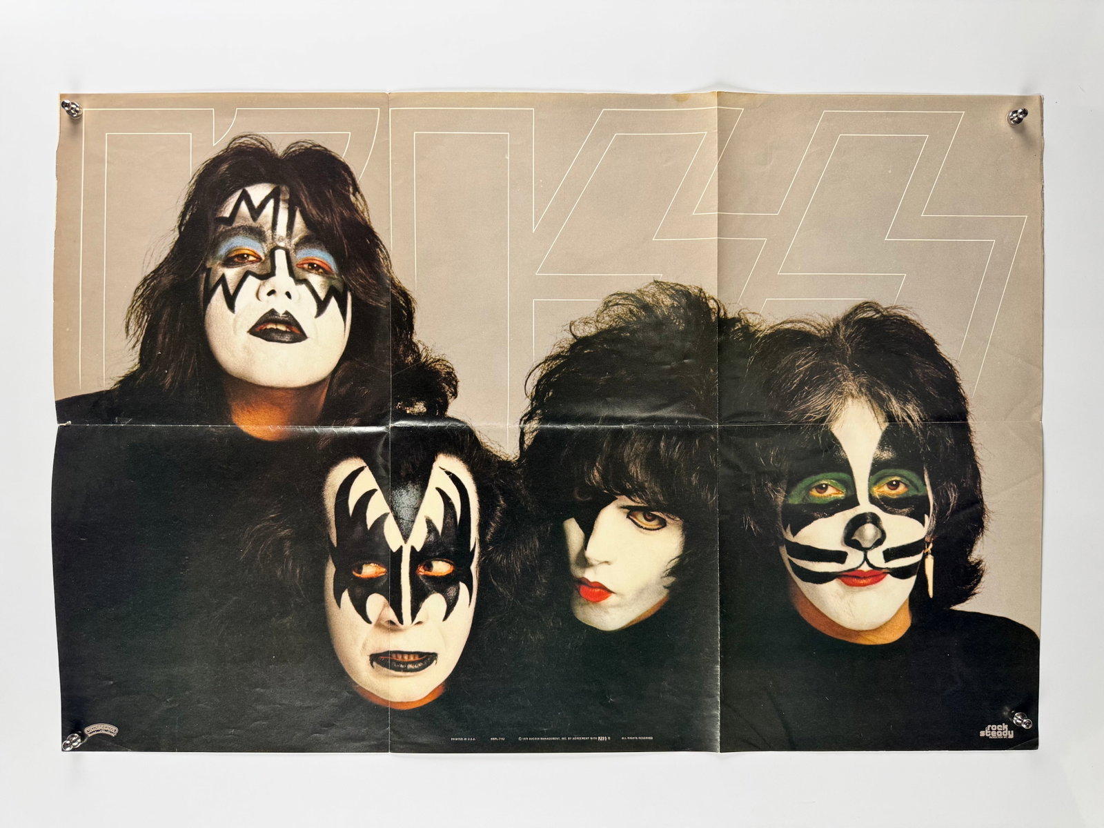 KISS 1979 Original Unmasked Victor Stabin Poster Vintage Aucoin Rock Steady Merchandise (1 of 8)