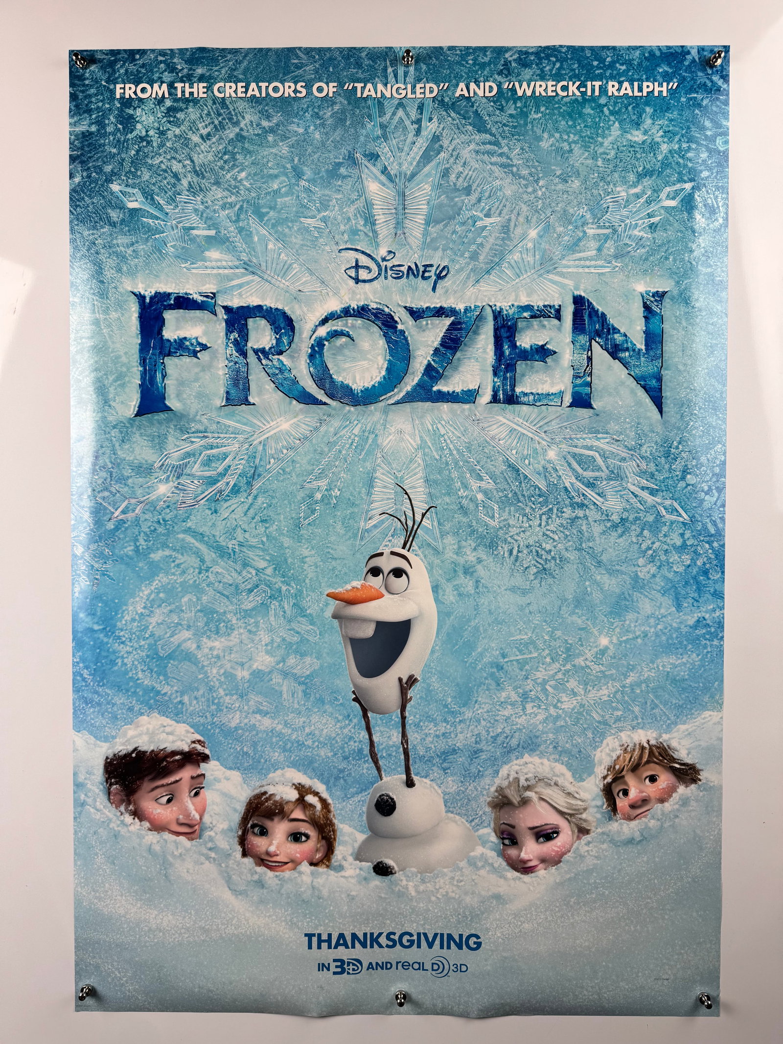 Disney Frozen 2013 Original Teaser One Sheet Movie Poster Animated Feature Film (1 of 6)