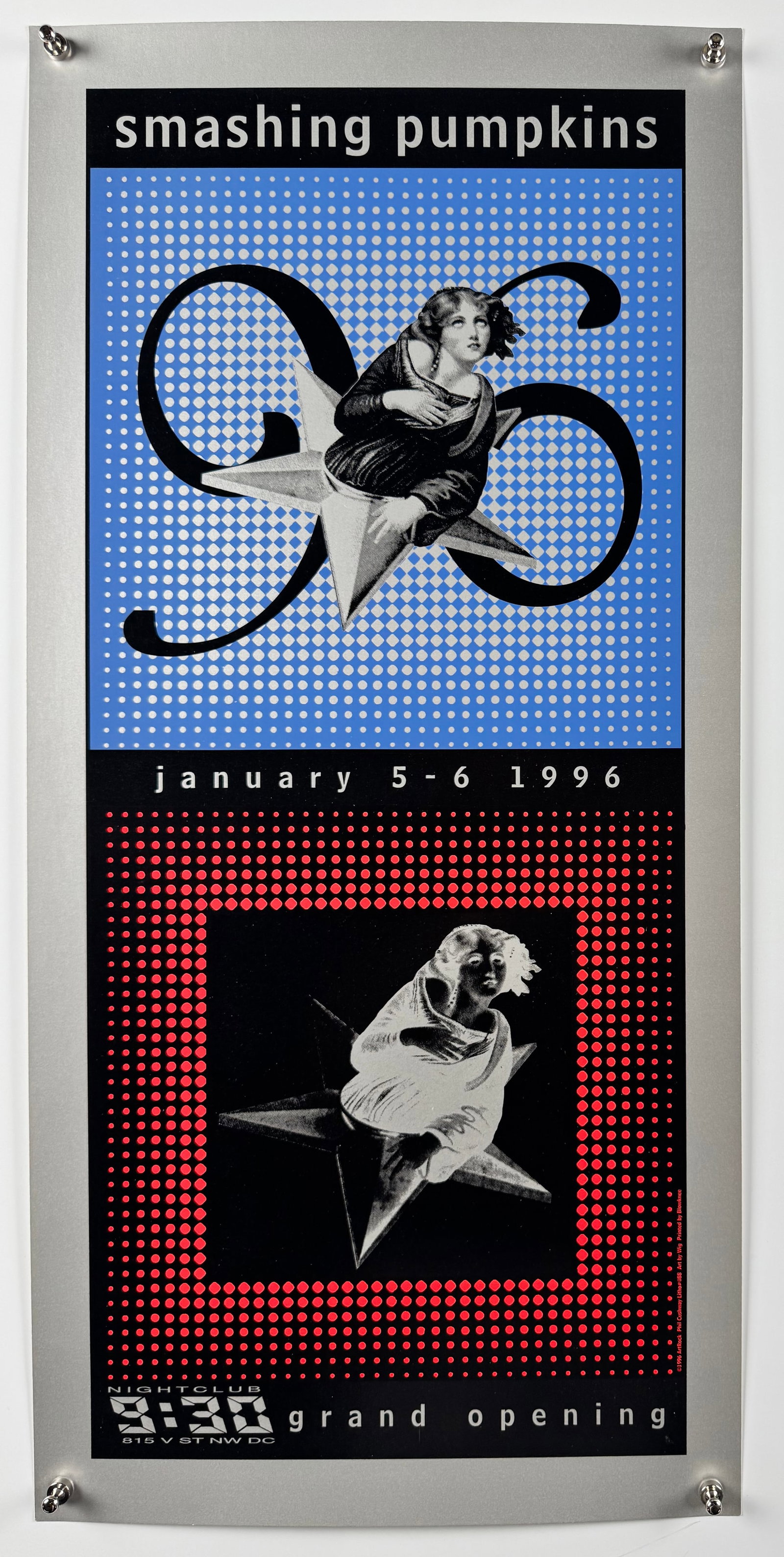 Smashing Pumpkins 1996 Original Concert Poster 9:30 Club Grand Opening Washington DC (1 of 5)