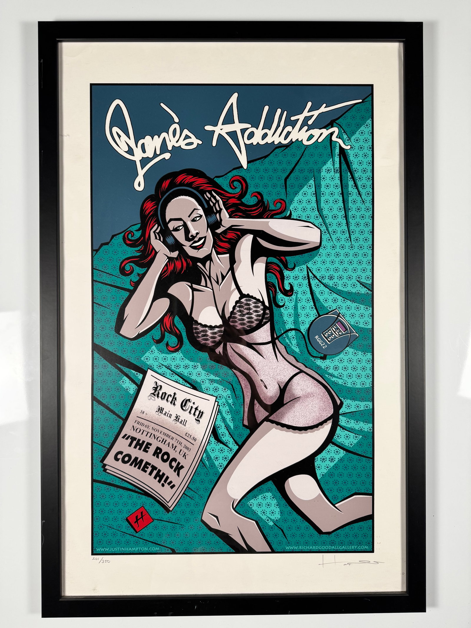 Jane's Addiction Justin Hampton Signed Limited Edition Art Print 201/350 Silkscreen Poster (1 of 7)
