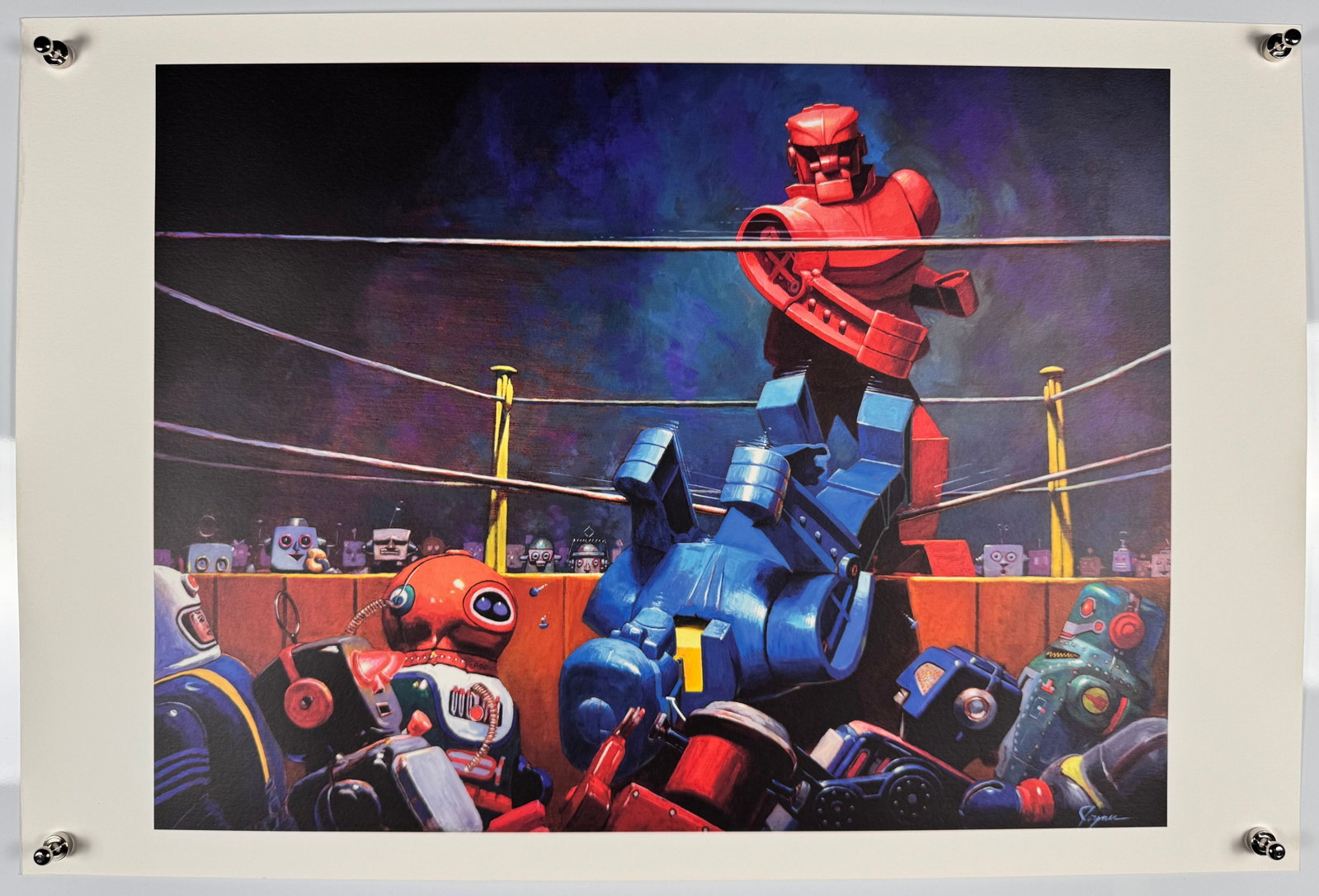 Eric Joyner Robots Final Blow Roc Sock Boxing Art Print with Certificate of Authenticity COA (1 of 7)