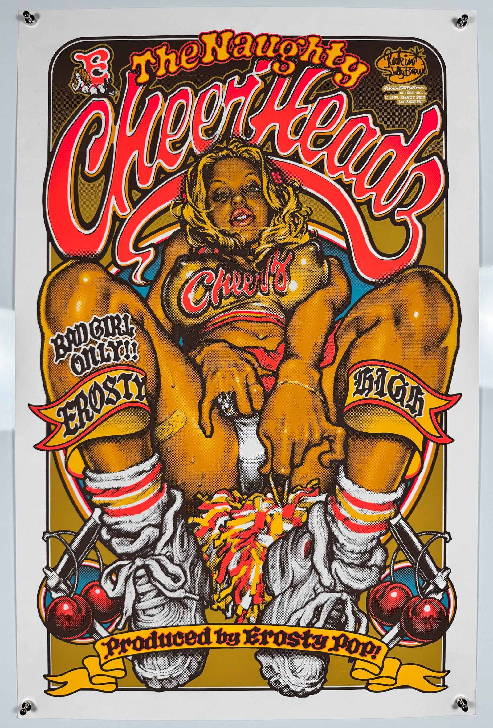 Rockin Jelly Bean Naughty CheerHeadz 2004 Silkscreen Art Print Poster Erostika Pop Art (1 of 5)