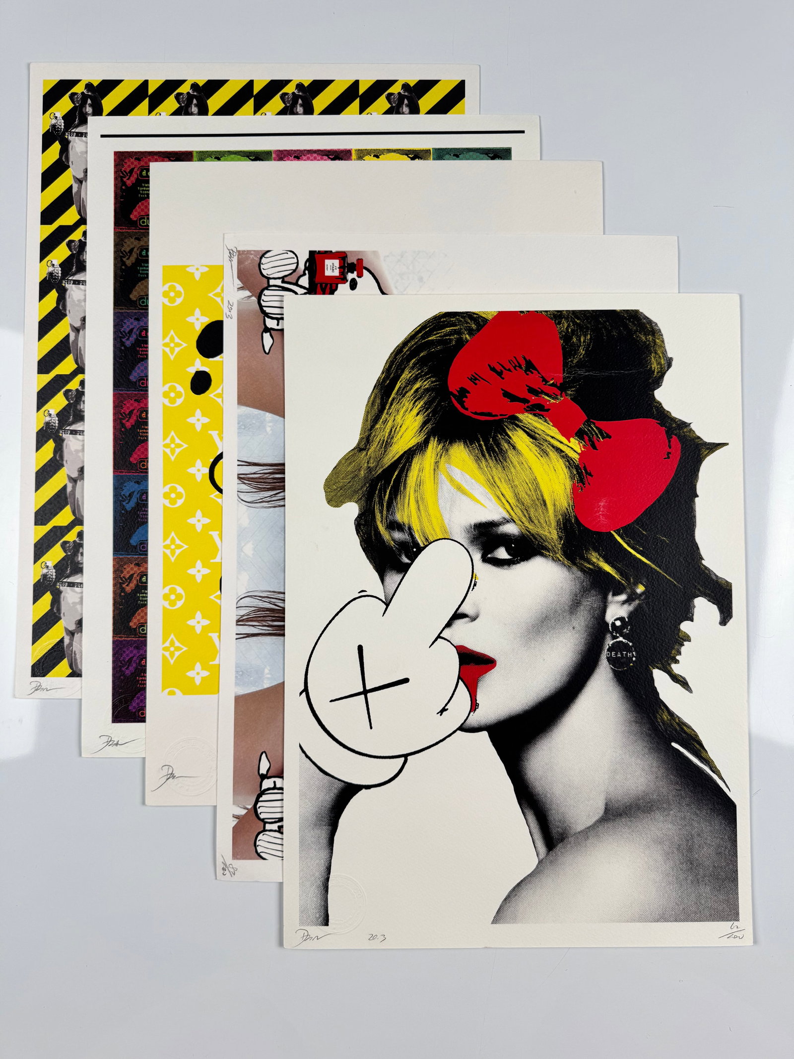 Death NYC Lot of 5 Signed Numbered 2013 Pop Art Prints Kate Moss Mickey Mouse (1 of 6)