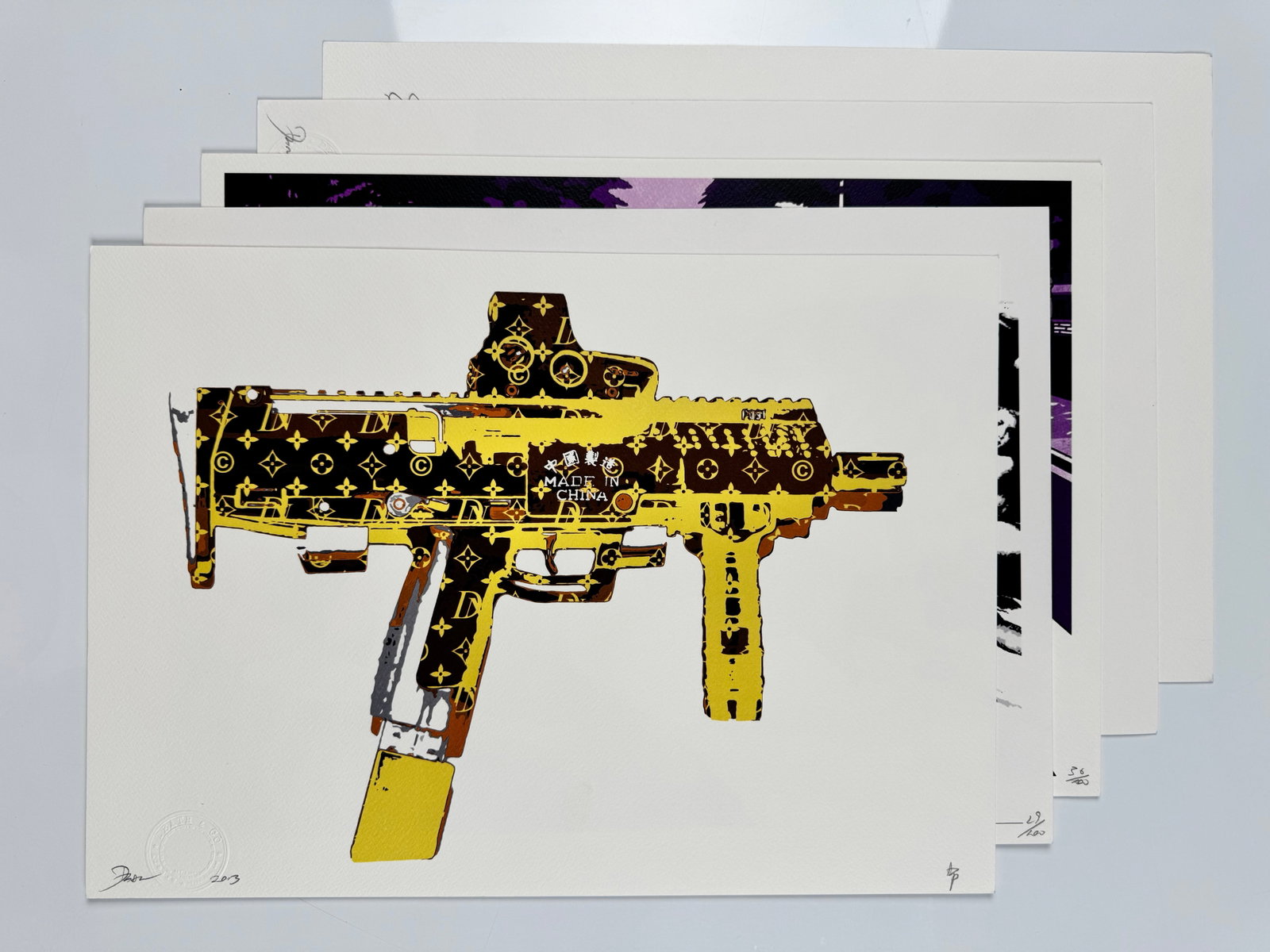 Death NYC Lot of 5 Signed Numbered 2013 Pop Art Prints Star Wars Simpsons Kate Moss LV (1 of 6)