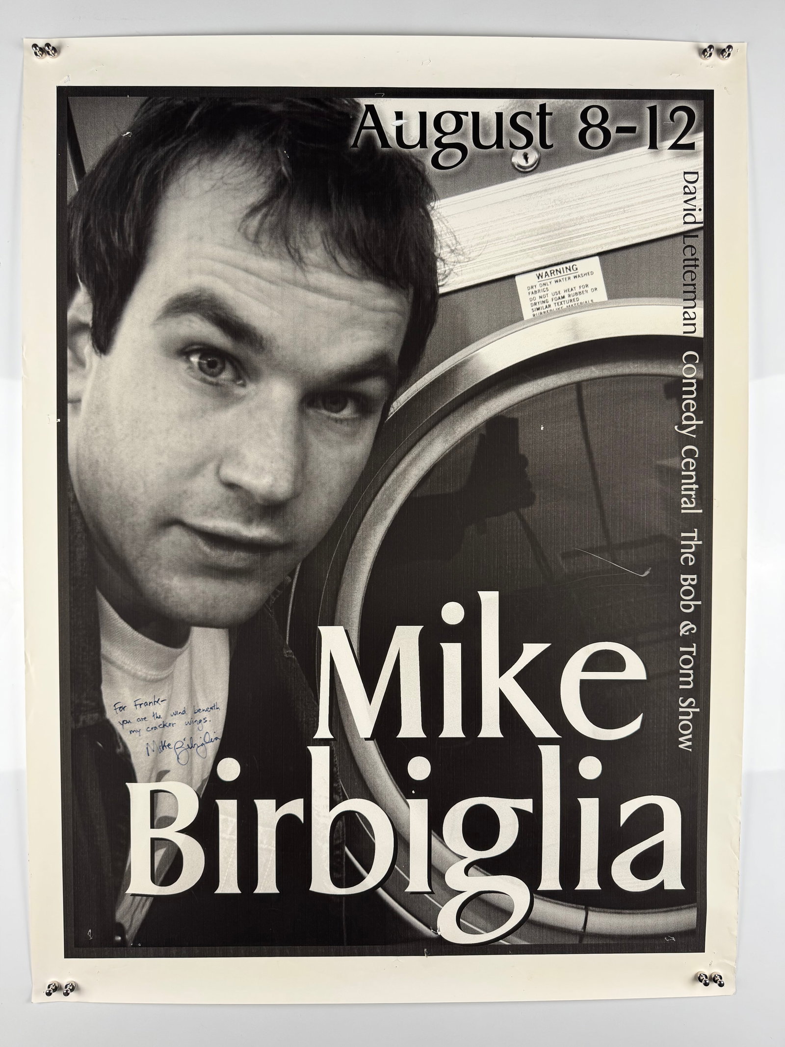 Mike Birbiglia Sleepwalk with Me Letterman Signed 2007 Irvine Improv Stand-Up Comedy Poster: Mike Birbiglia is a comedian, actor, writer and director known for combining stand-up comedy with autobiographical storytelling. He wrote and starred in the stage production and film Sleepwalk with Me