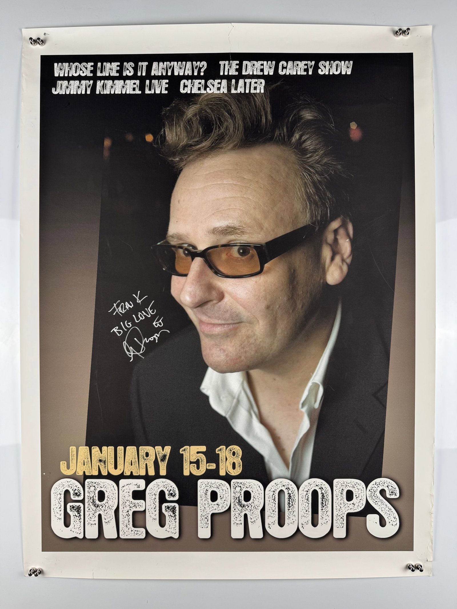 Greg Proops Whose Line Is It Anyway Signed 2009 Irvine Improv Stand-Up Comedy Poster (1 of 5)